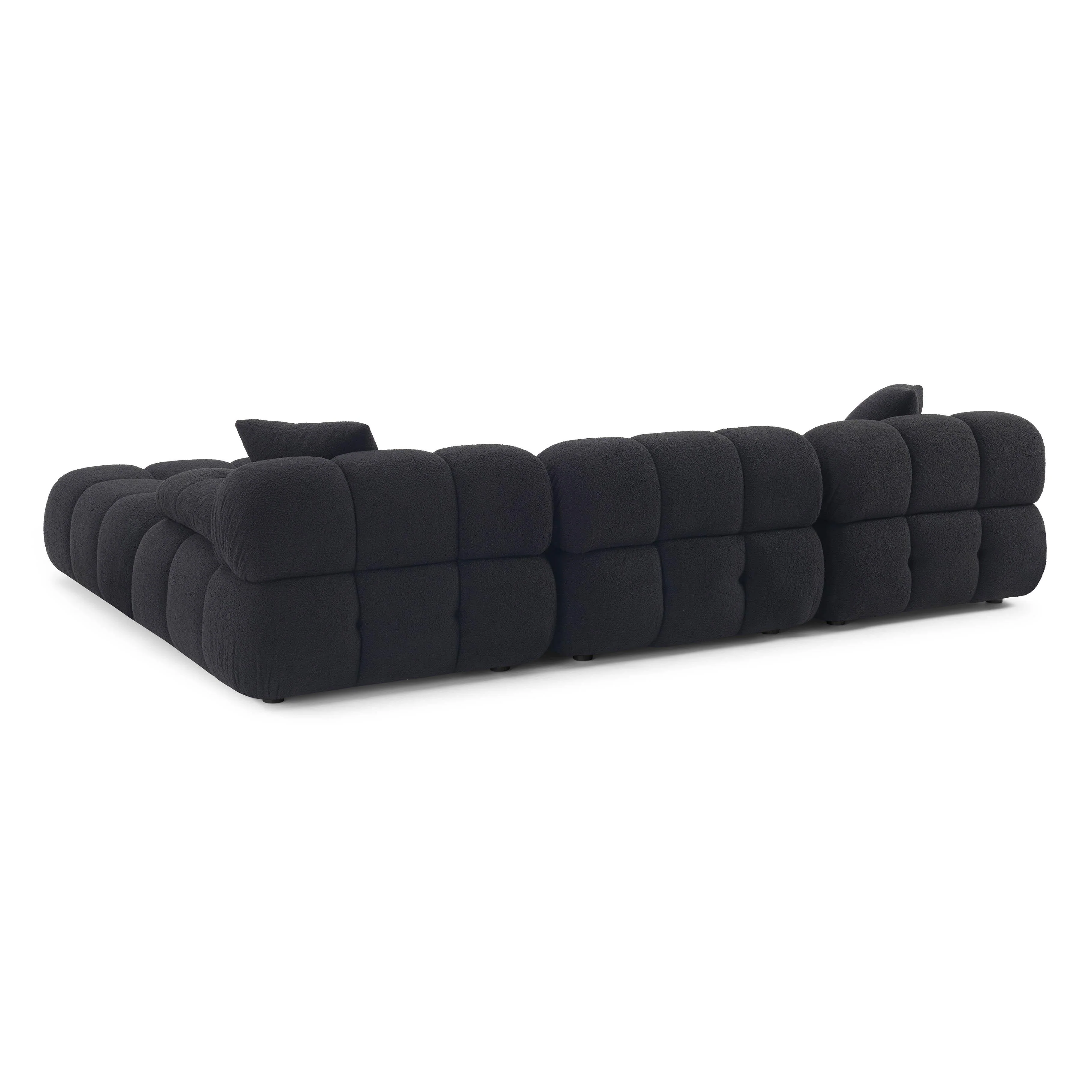 Calliope 4-Piece Performance Vegan Shearling Modular Sectional - Image 6