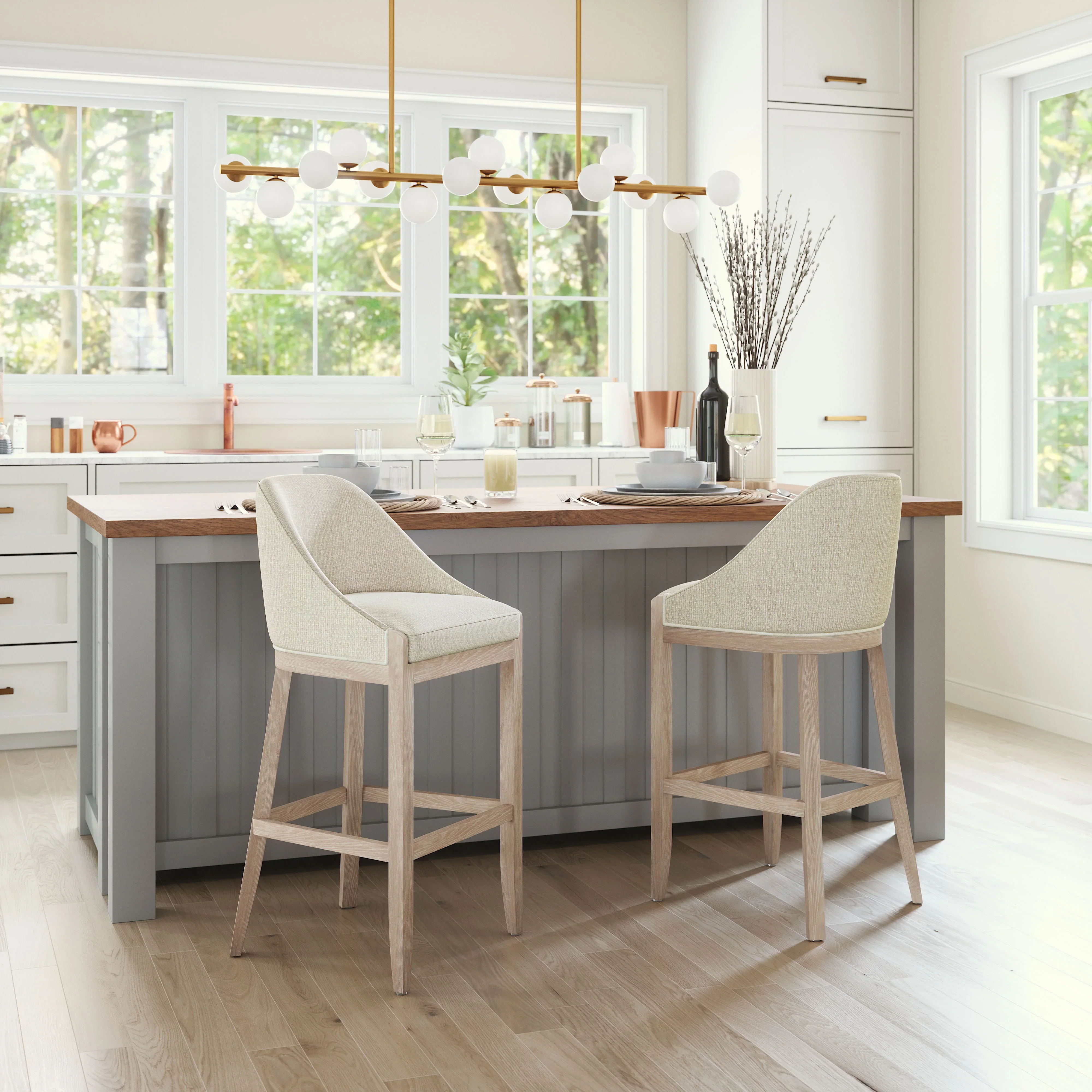 Calmo Barstool Beige - Image 3