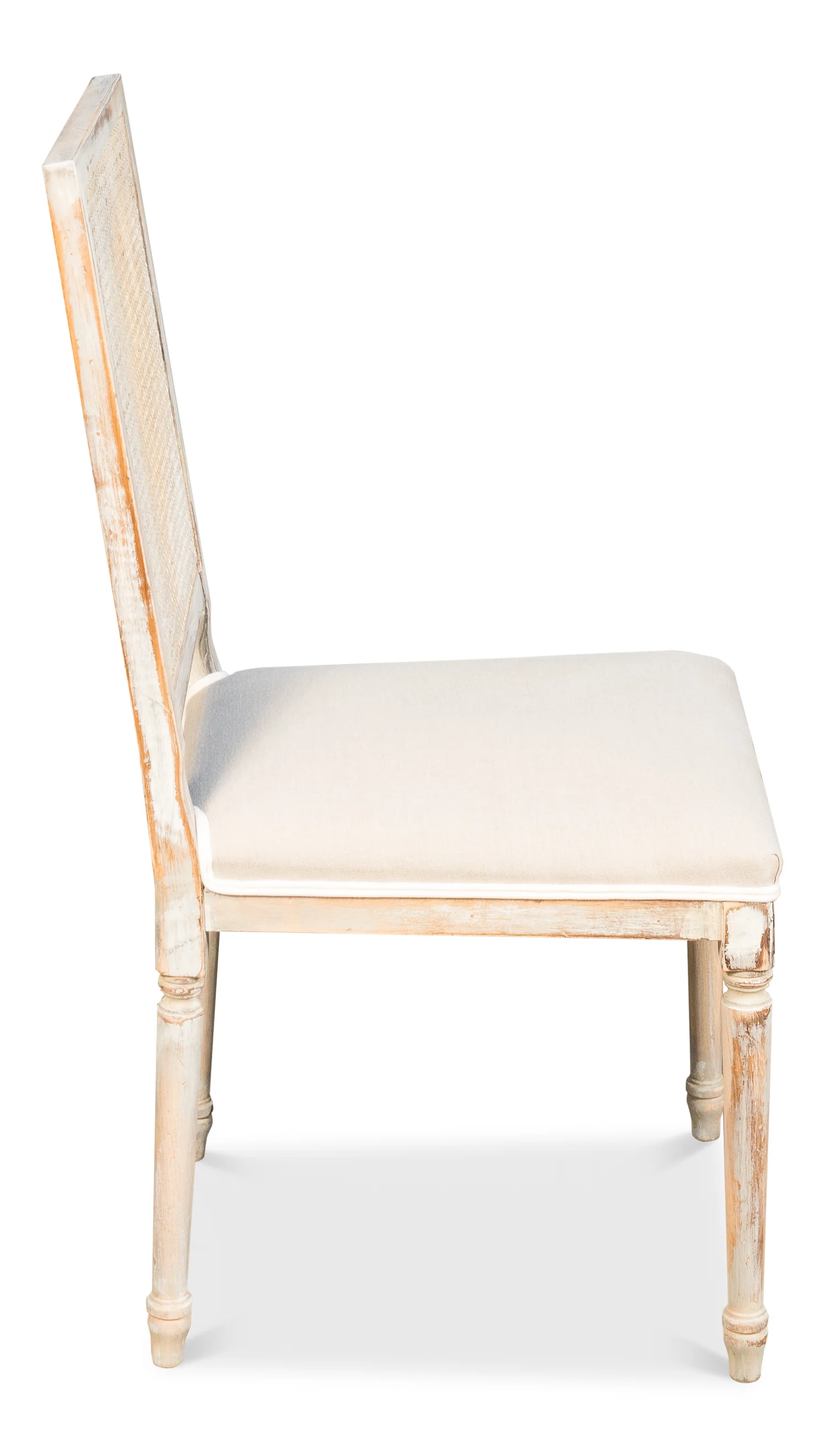 Cane Back Side Chair, Grey Oak, Flax - Image 3