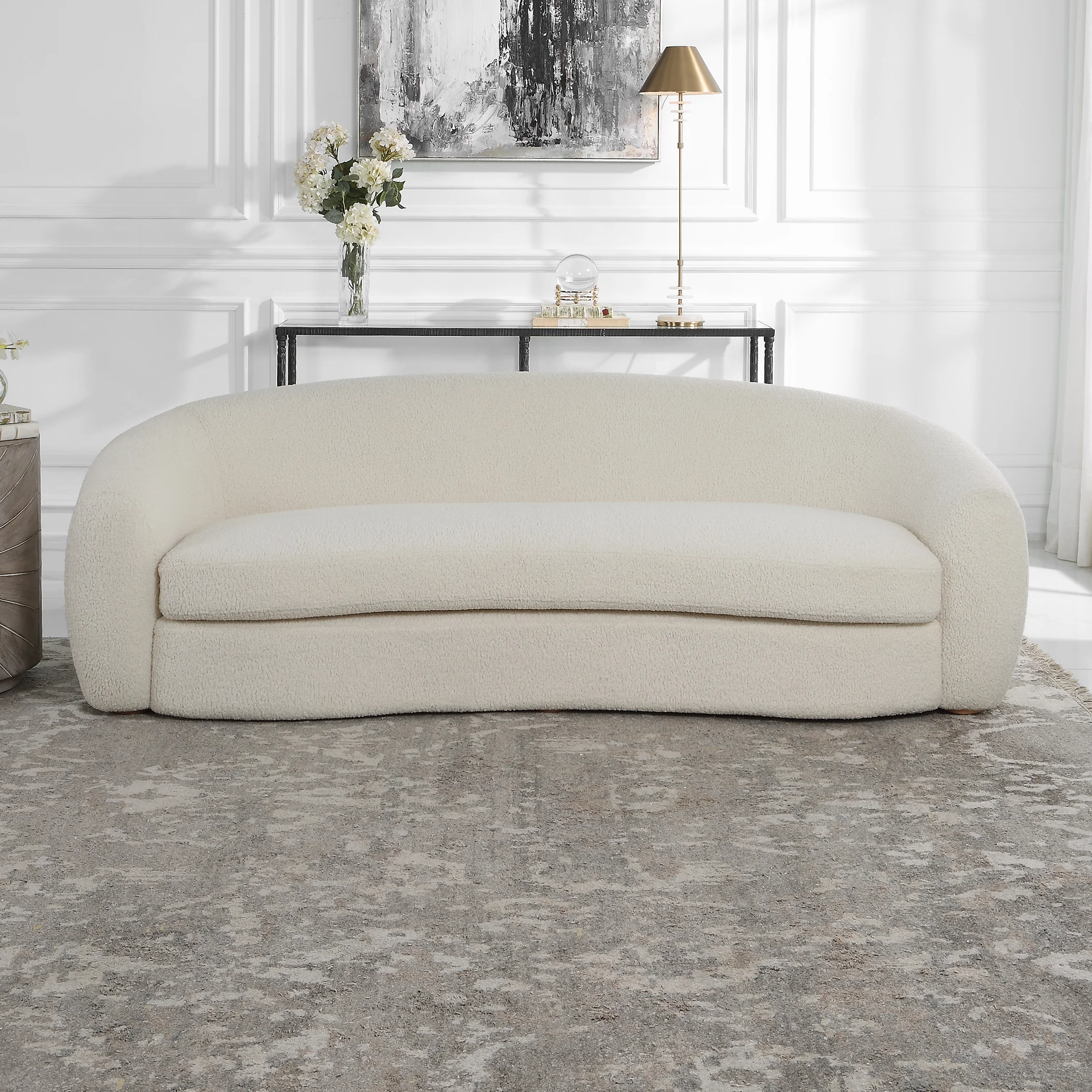 Capra Art Deco White Sofa - Image 10