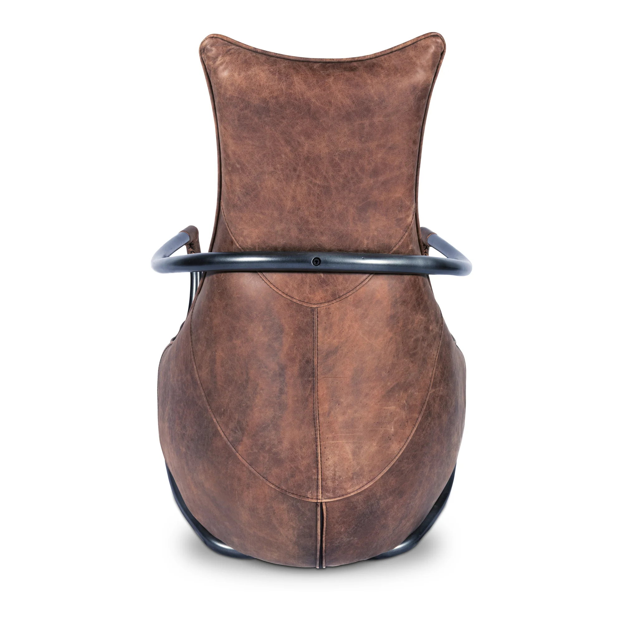 Carlisle Club Chair Grazed Brown Leather - Image 5