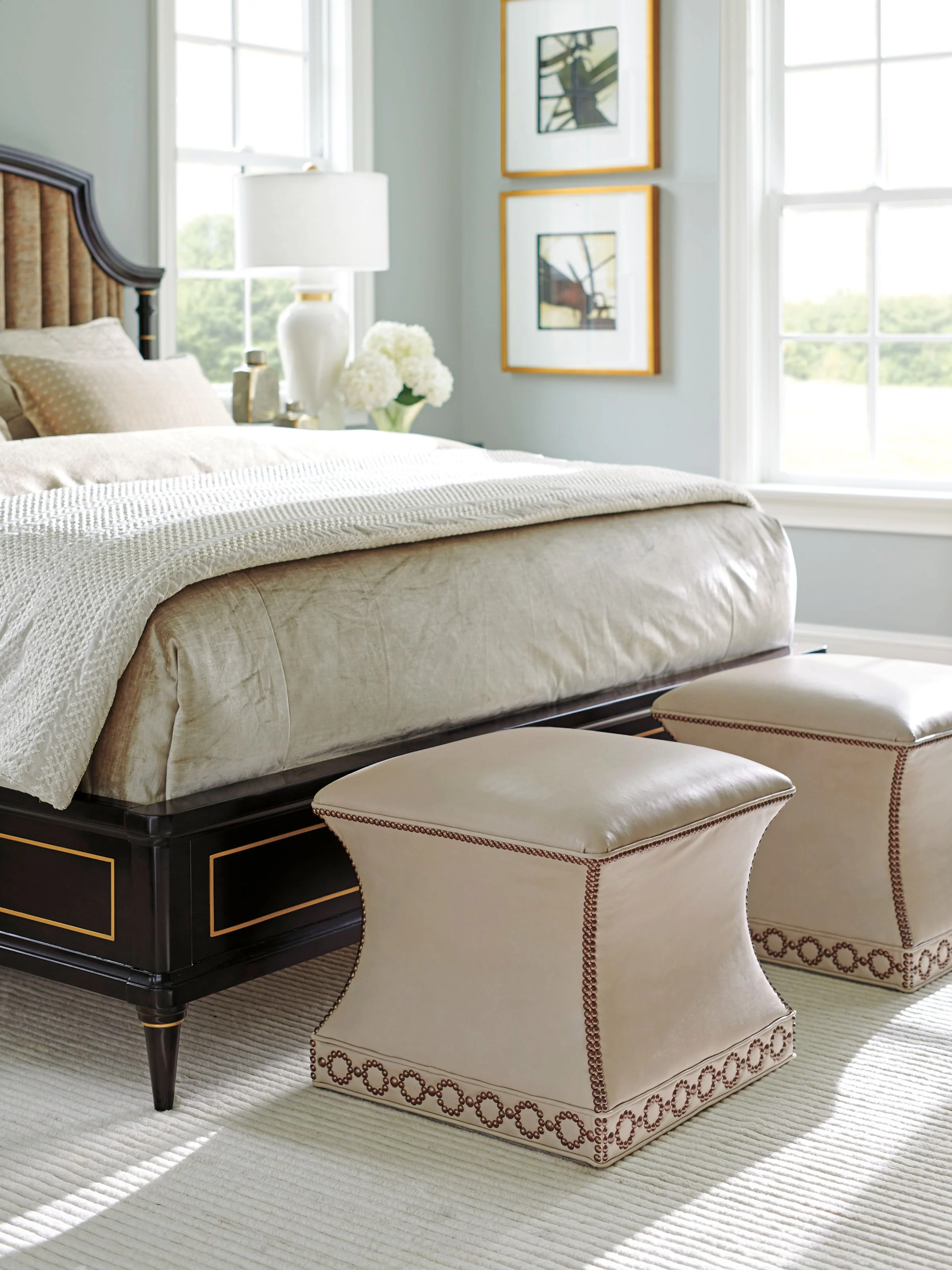 Carlyle Merino Leather Ottoman - Image 2