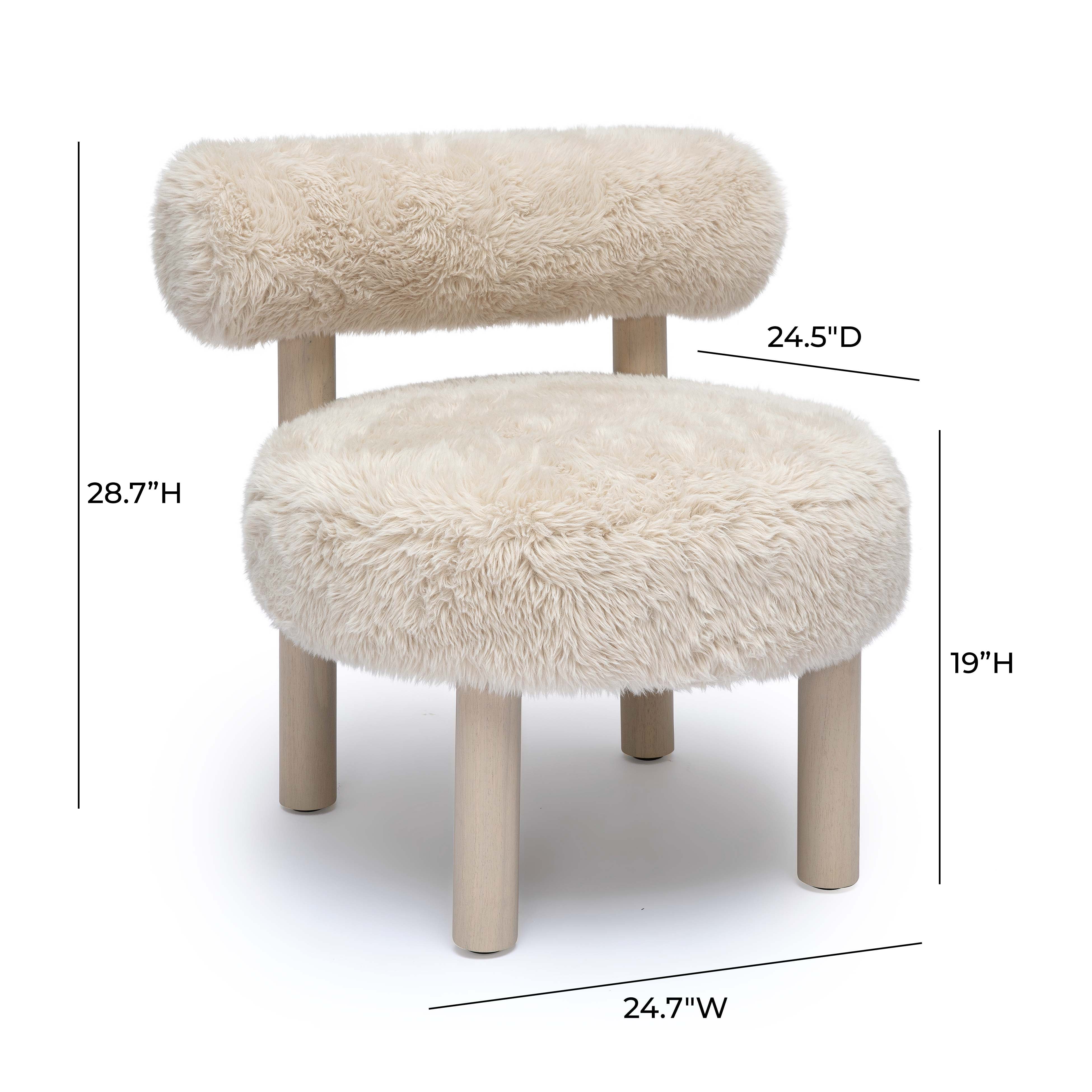 Carmel Contract-Grade Vegan Shearling Accent Chair - Image 6