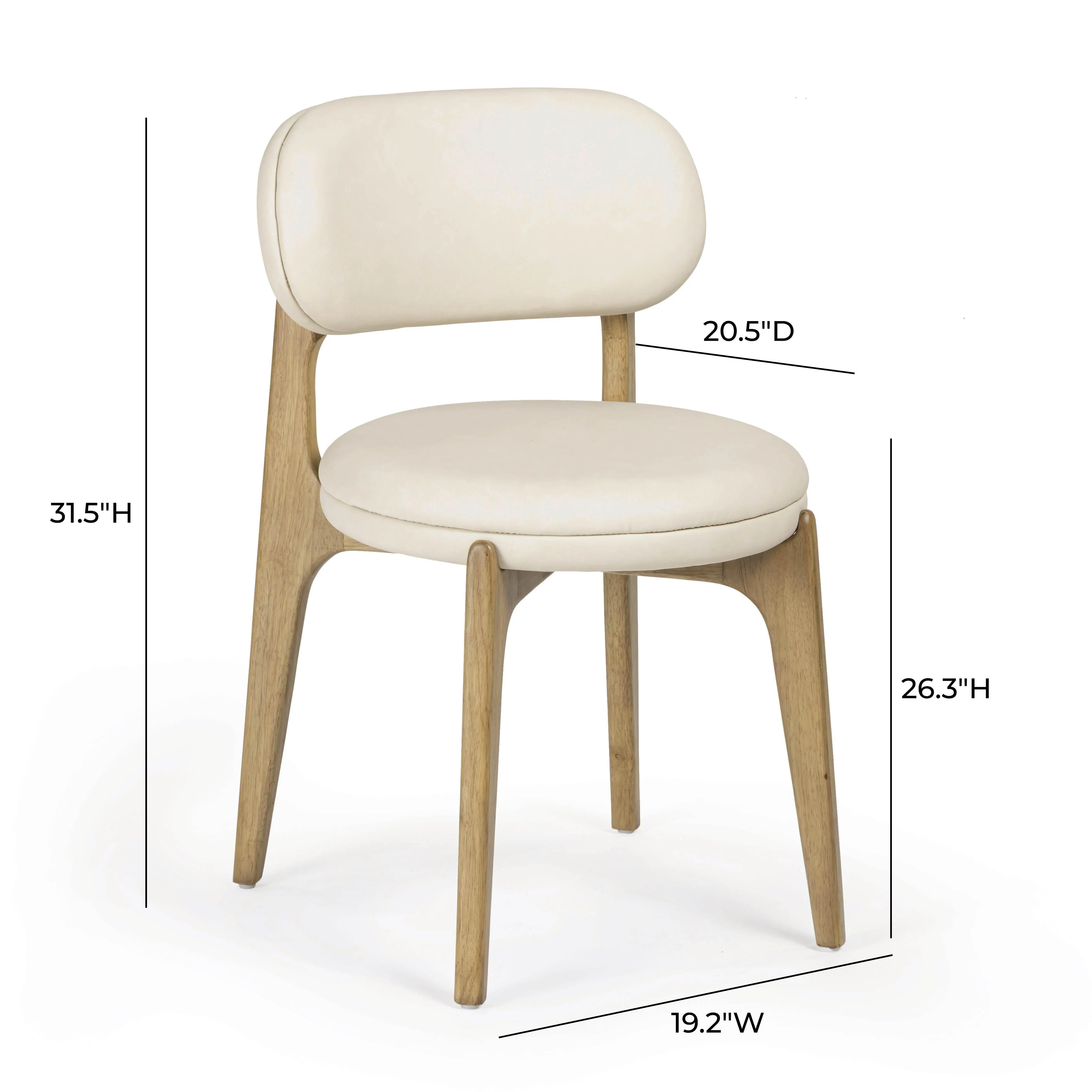 Carnation Cream Performance Vegan Leather Dining Chair - Image 6