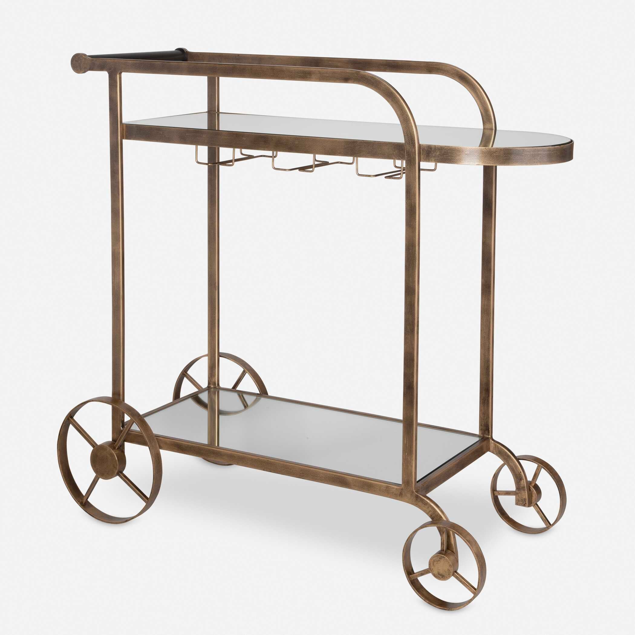 Carrinho Antique Brass Bar Cart - Image 2