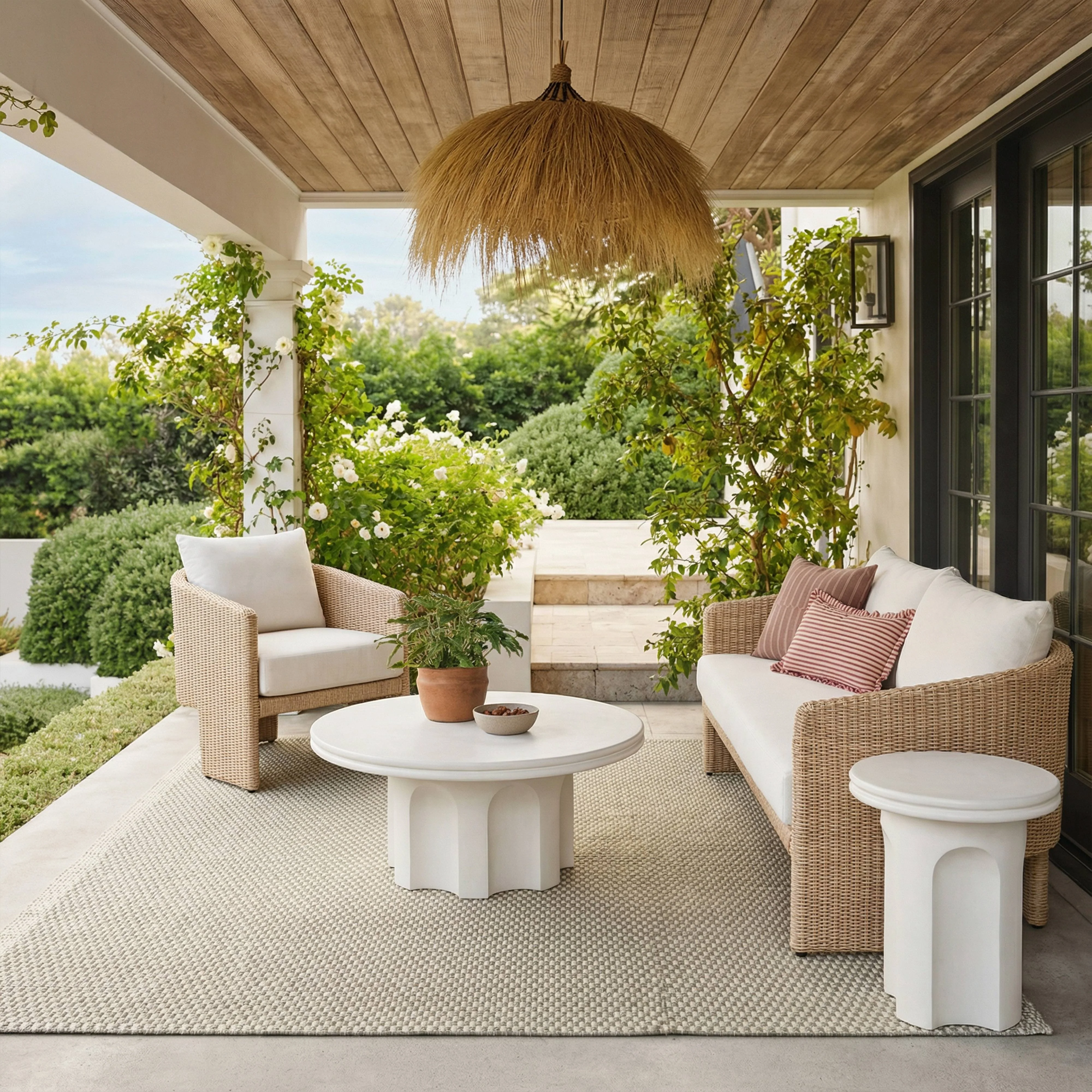 Cassandra 38" Ivory Indoor/Outdoor Concrete Round Coffee Table - Image 2