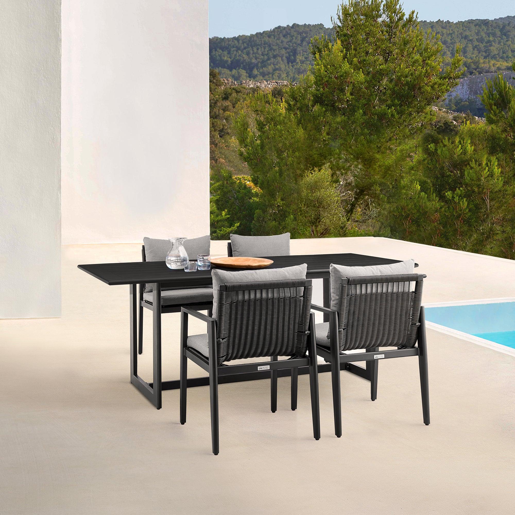 Cayman Outdoor Patio 5-Piece Dining Table Set - Image 2