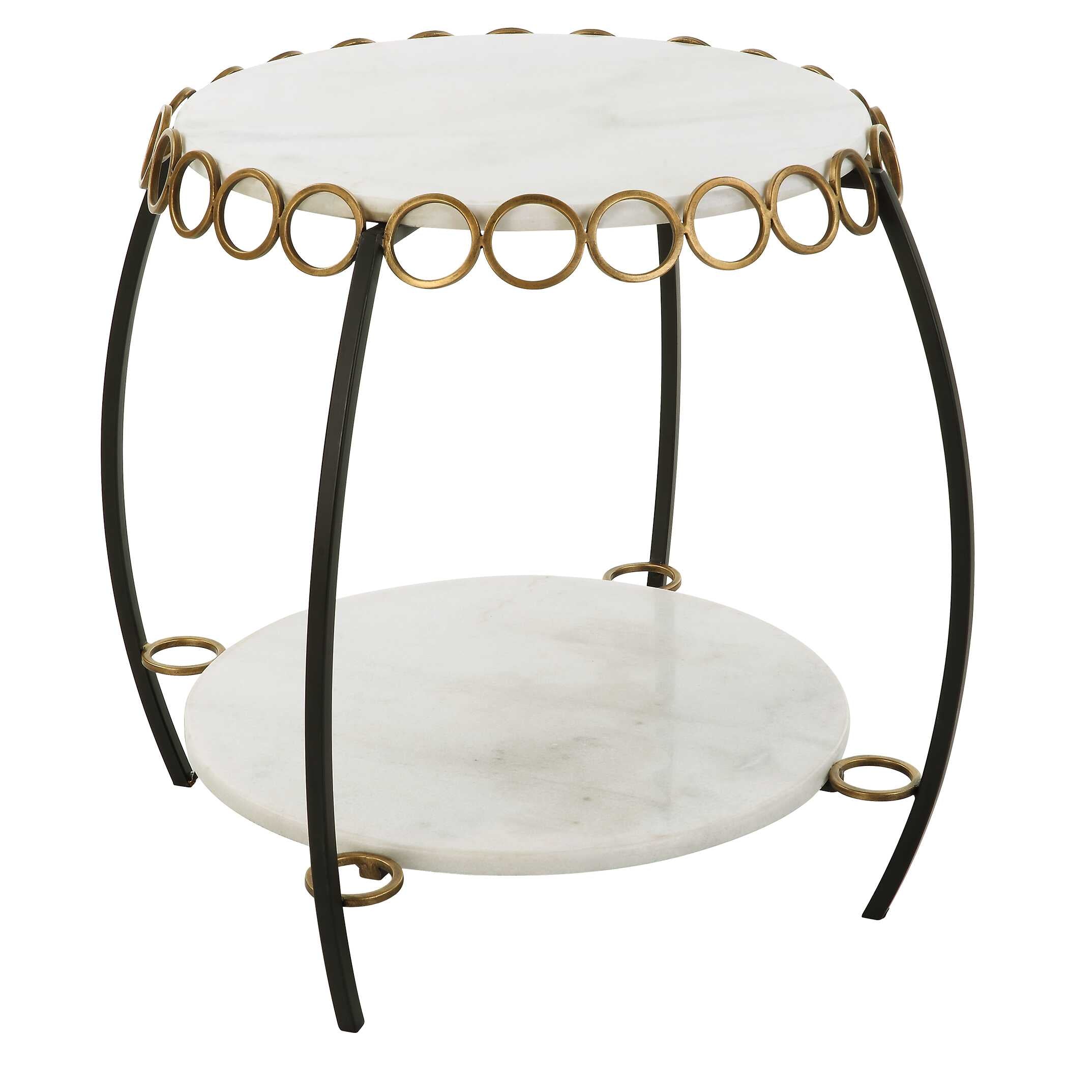 Chainlink White Marble Side Table - Image 4