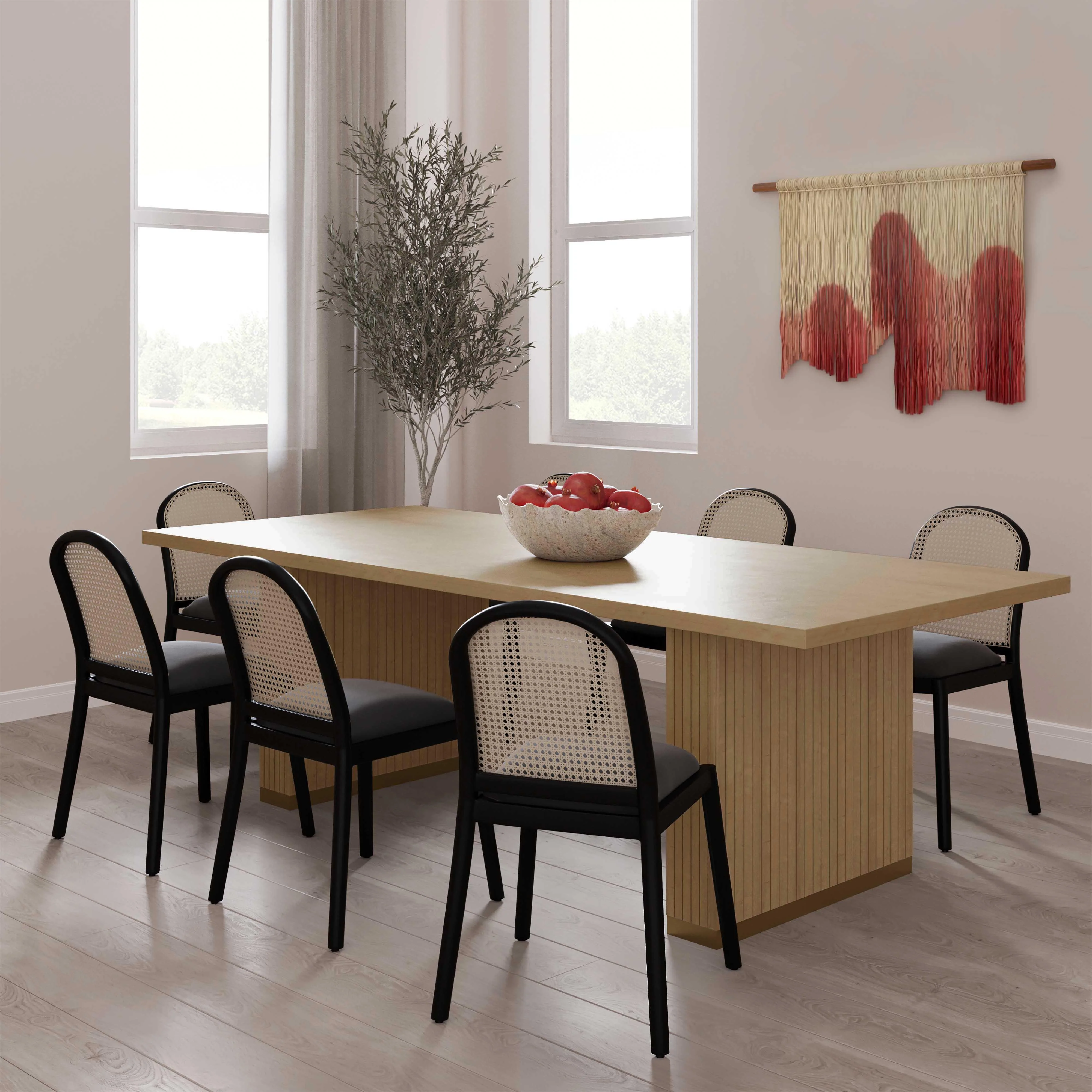 Chelsea Natural Oak Wood Rectangular Dining Table - Image 2