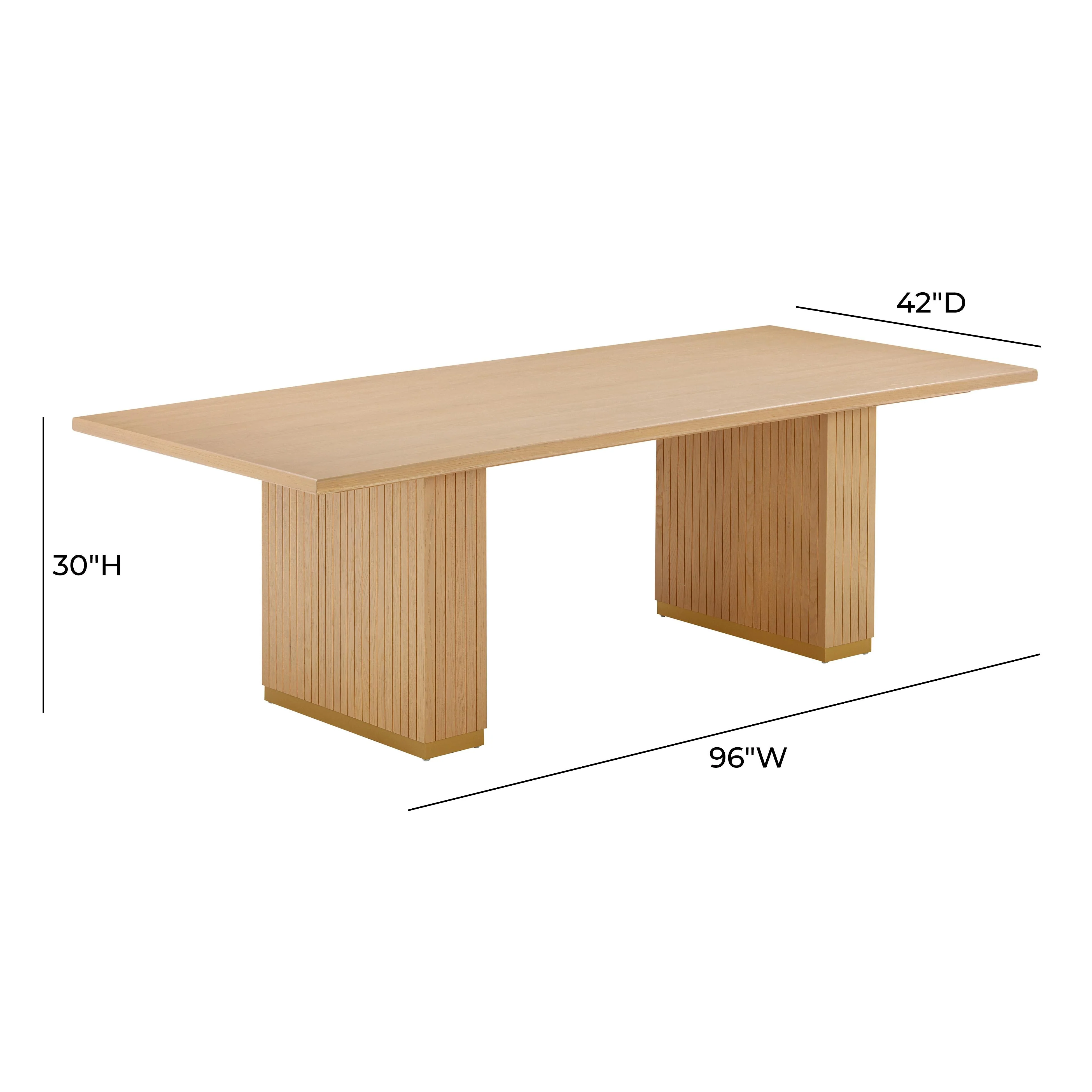 Chelsea Natural Oak Wood Rectangular Dining Table - Image 7