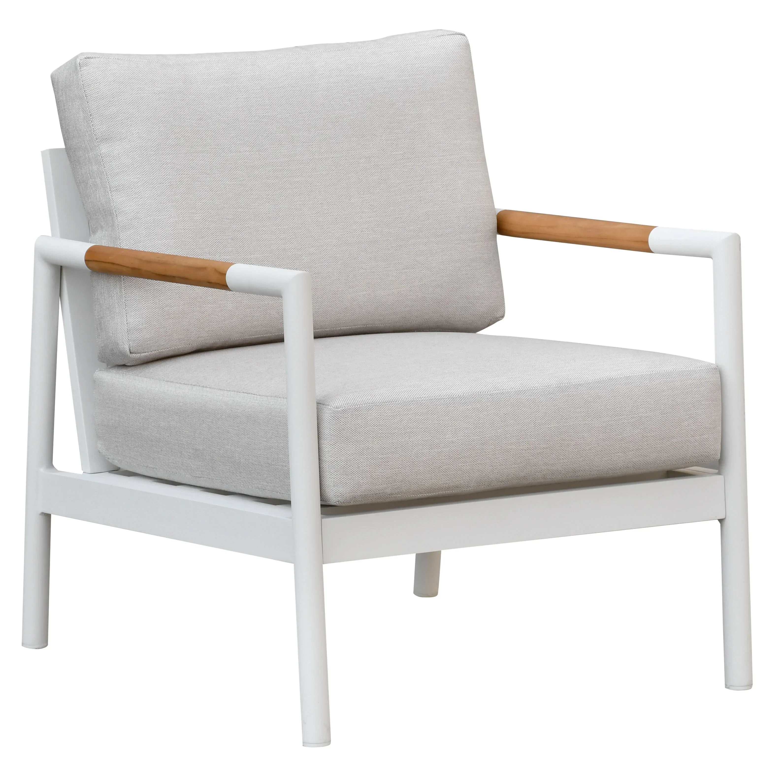 Chryssa Aluminum and Teak Patio Chair - Image 6