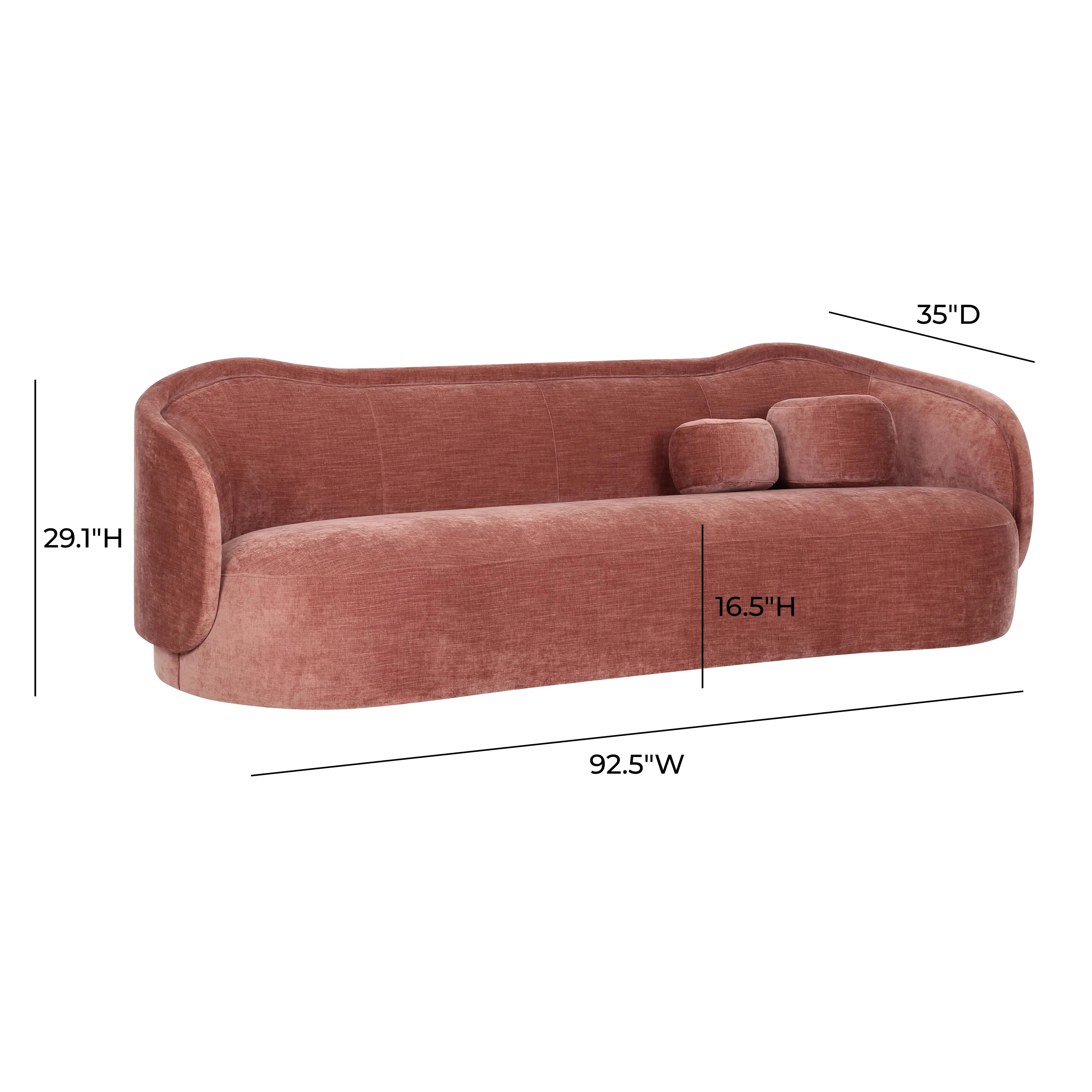 Circe 92.5" Performance Textured Velvet Sofa - Image 6