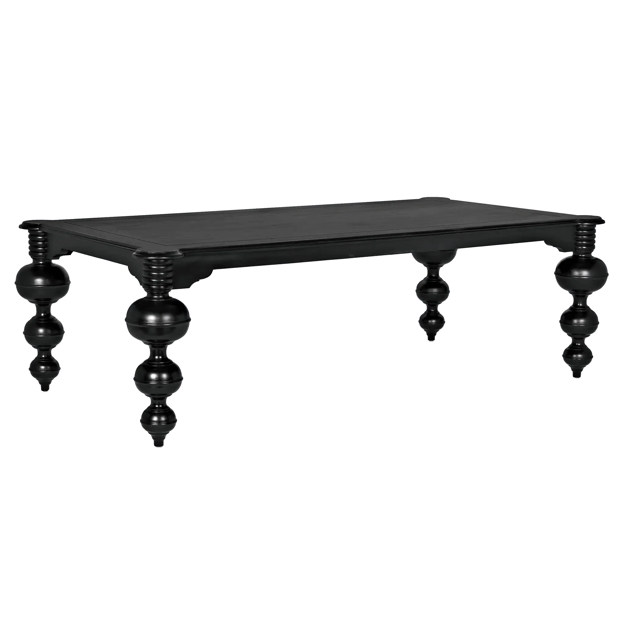 Claudio Dining Table, Hand Rubbed Black