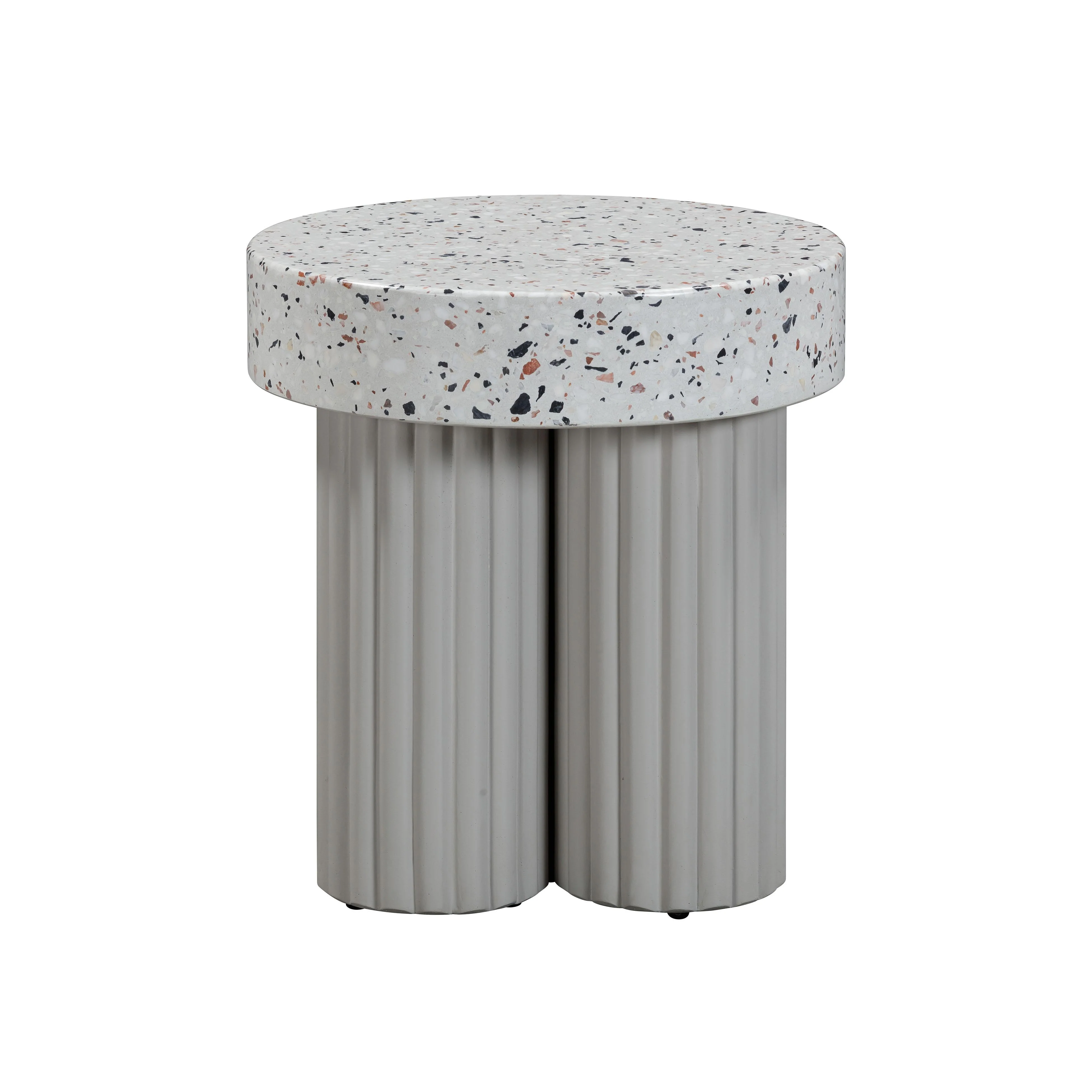 Clover Faux Terrazzo Indoor / Outdoor Round Side Table - Image 4