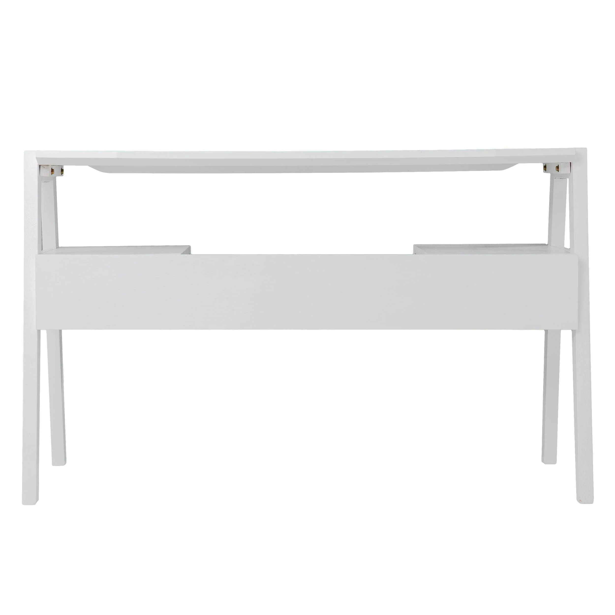 Clyden Midcentury Modern Writing Desk w/ Storage - White - Image 4