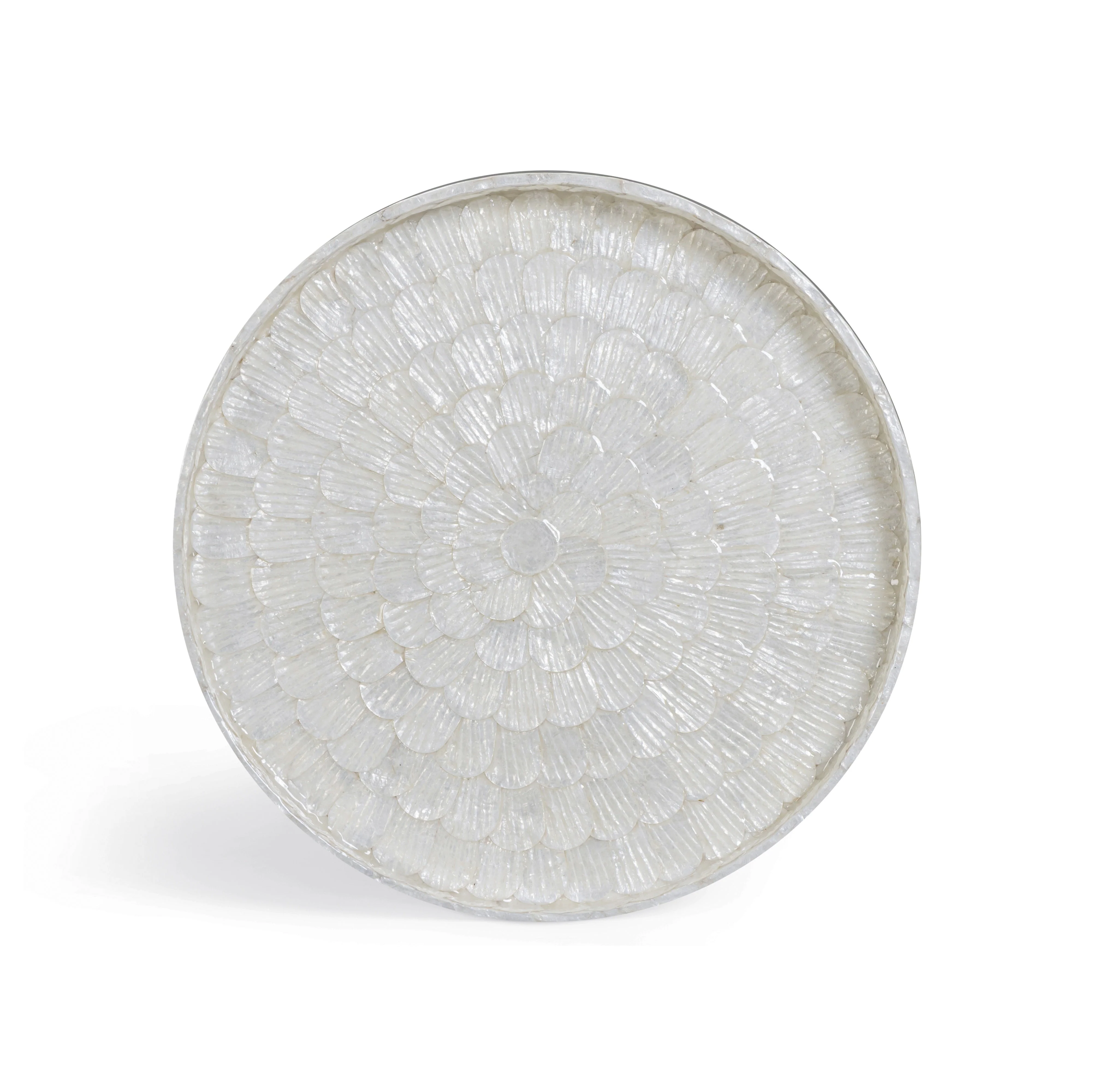 Coast Pearl White Seashell Round Side Table - Image 5