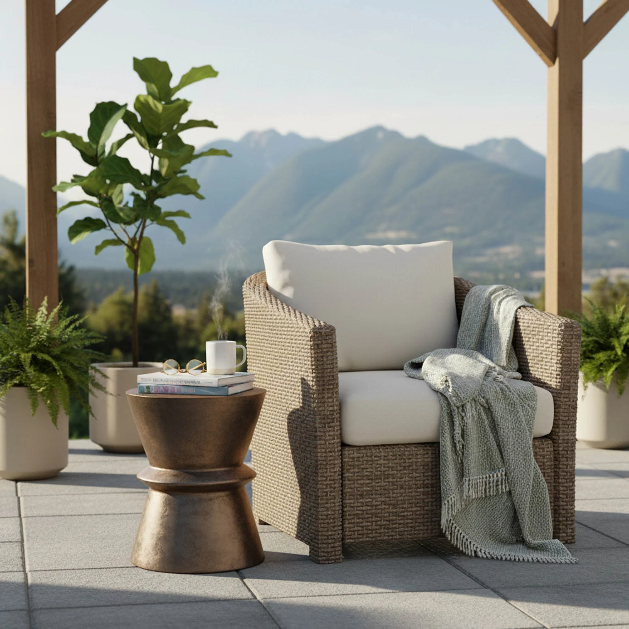 Concrete Hourglass Side Table - Image 2
