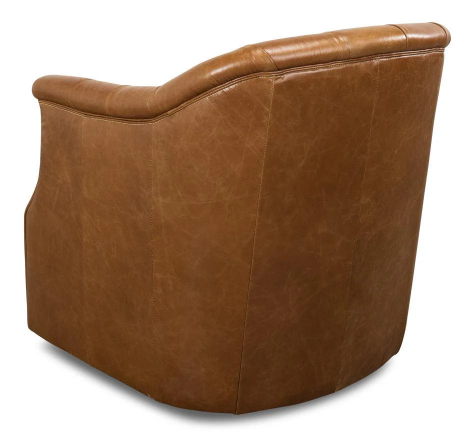 Coolidge Leather Swivel Chair - Image 5