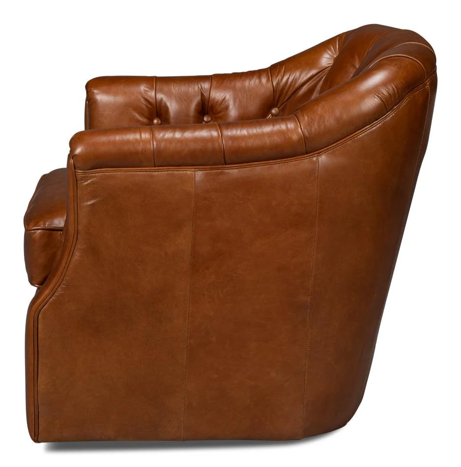Coolidge Leather Swivel Chair - Image 3