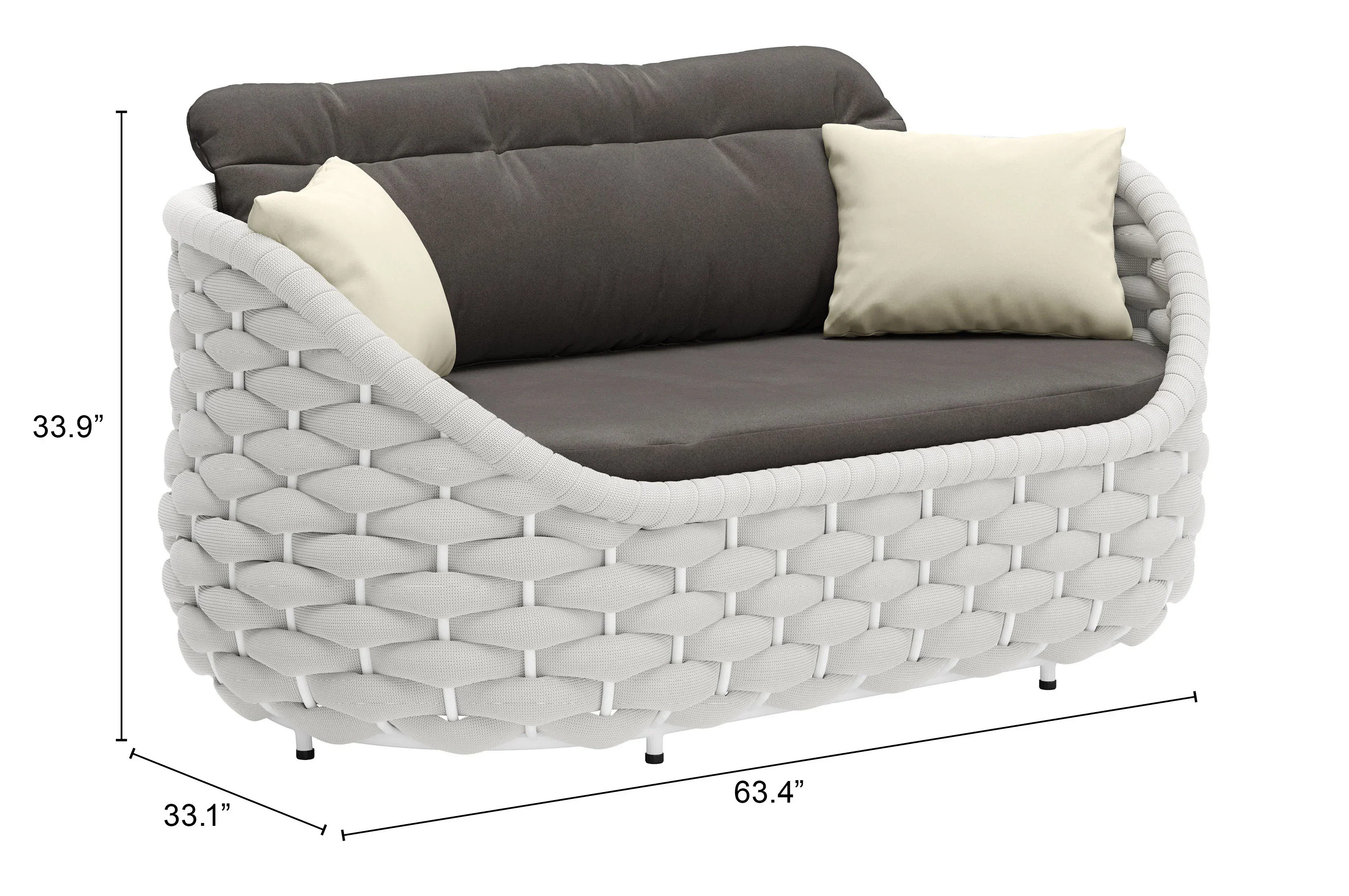 Coral Reef Loveseat Gray - Image 6