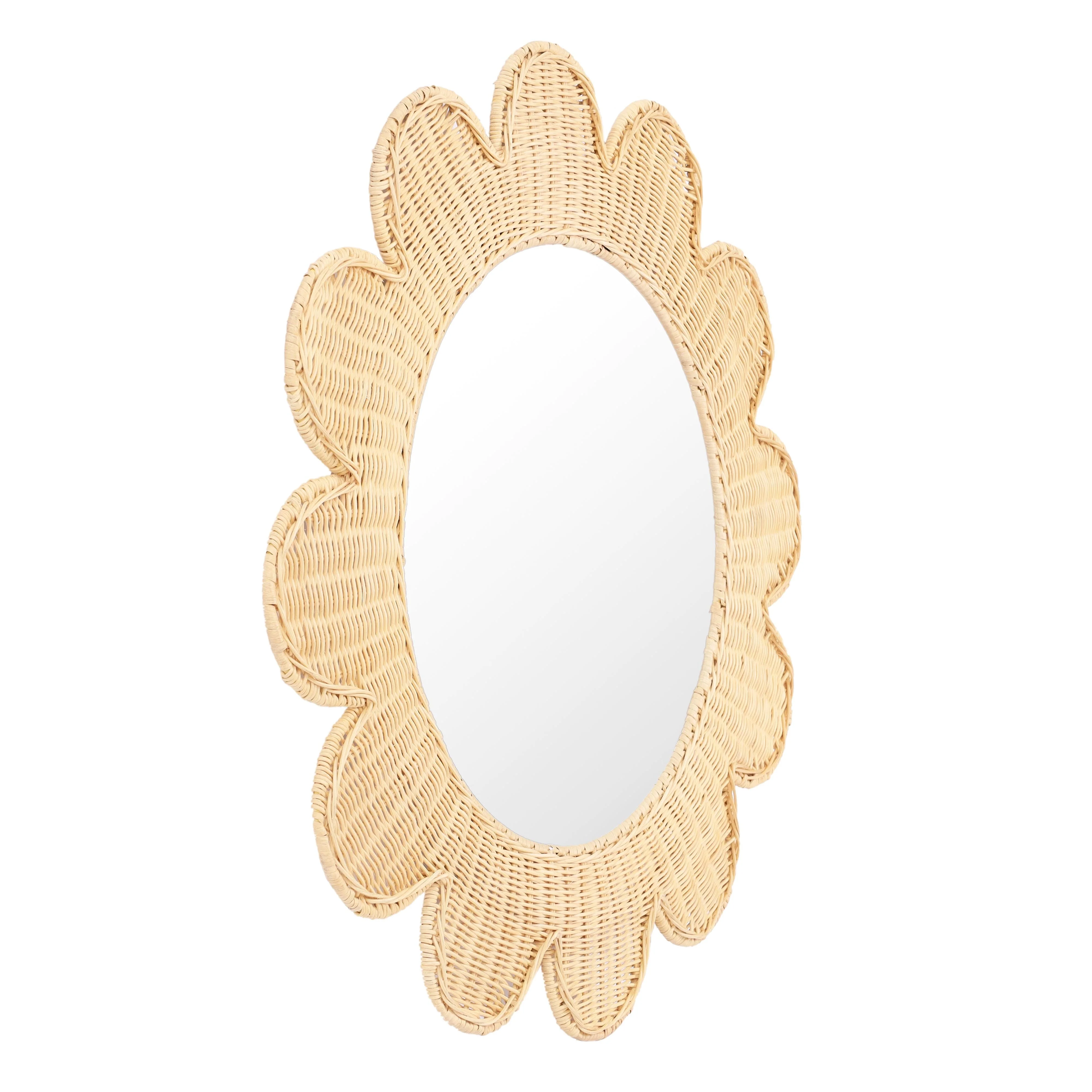 Coralie 33.4" Rattan Round Wall Mirror - Image 2