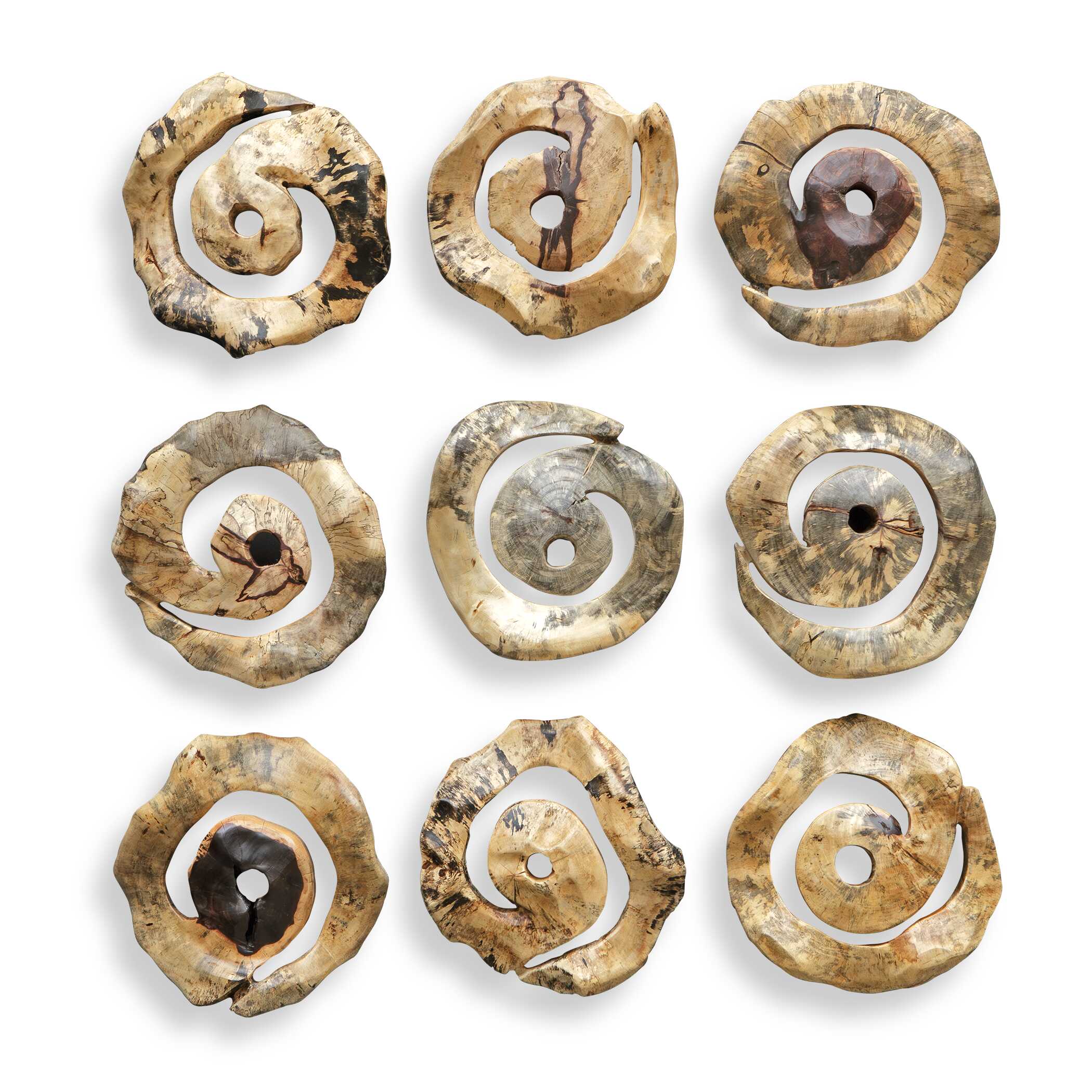Corkscrew Wood Wall Decor - Set of 9 - Image 5