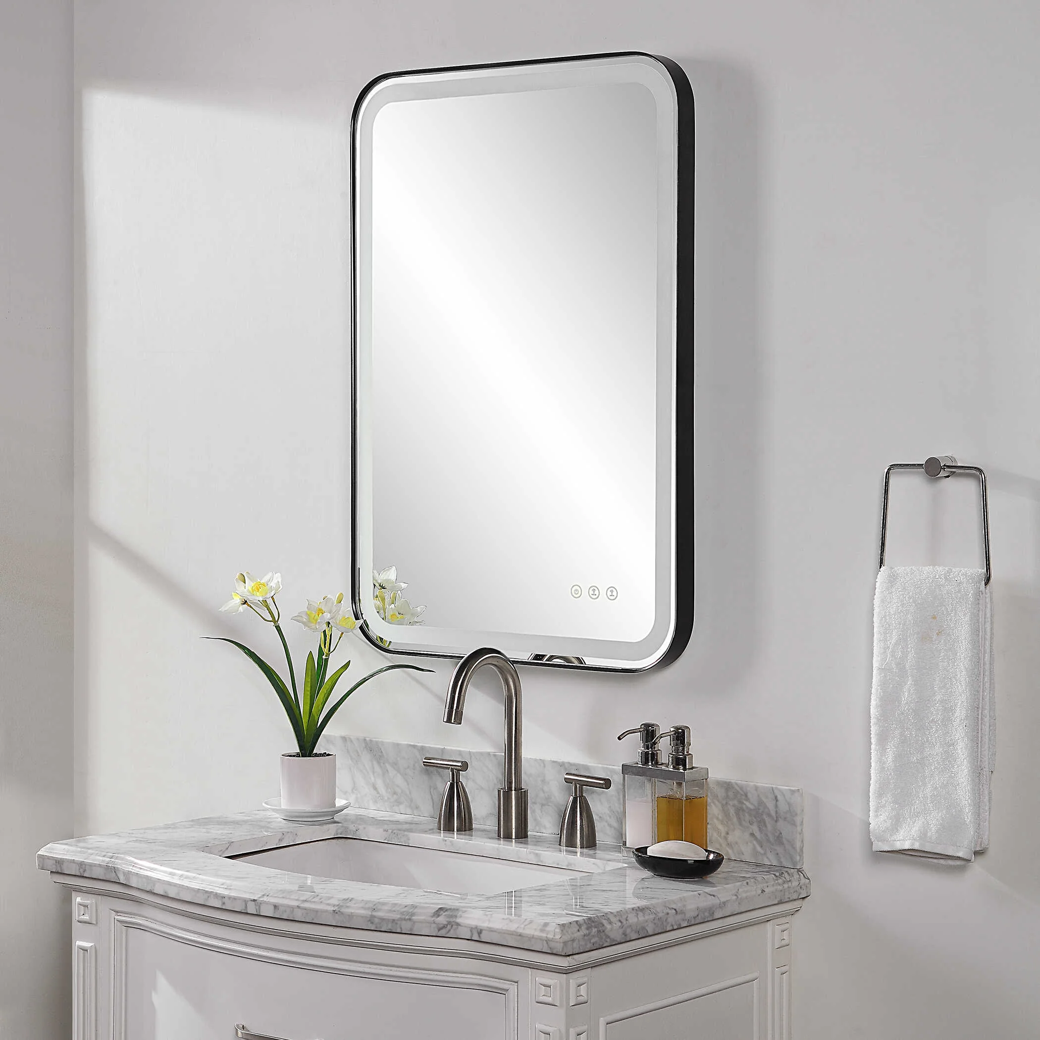 Crofton Lighted Black Vanity Mirror - Image 3