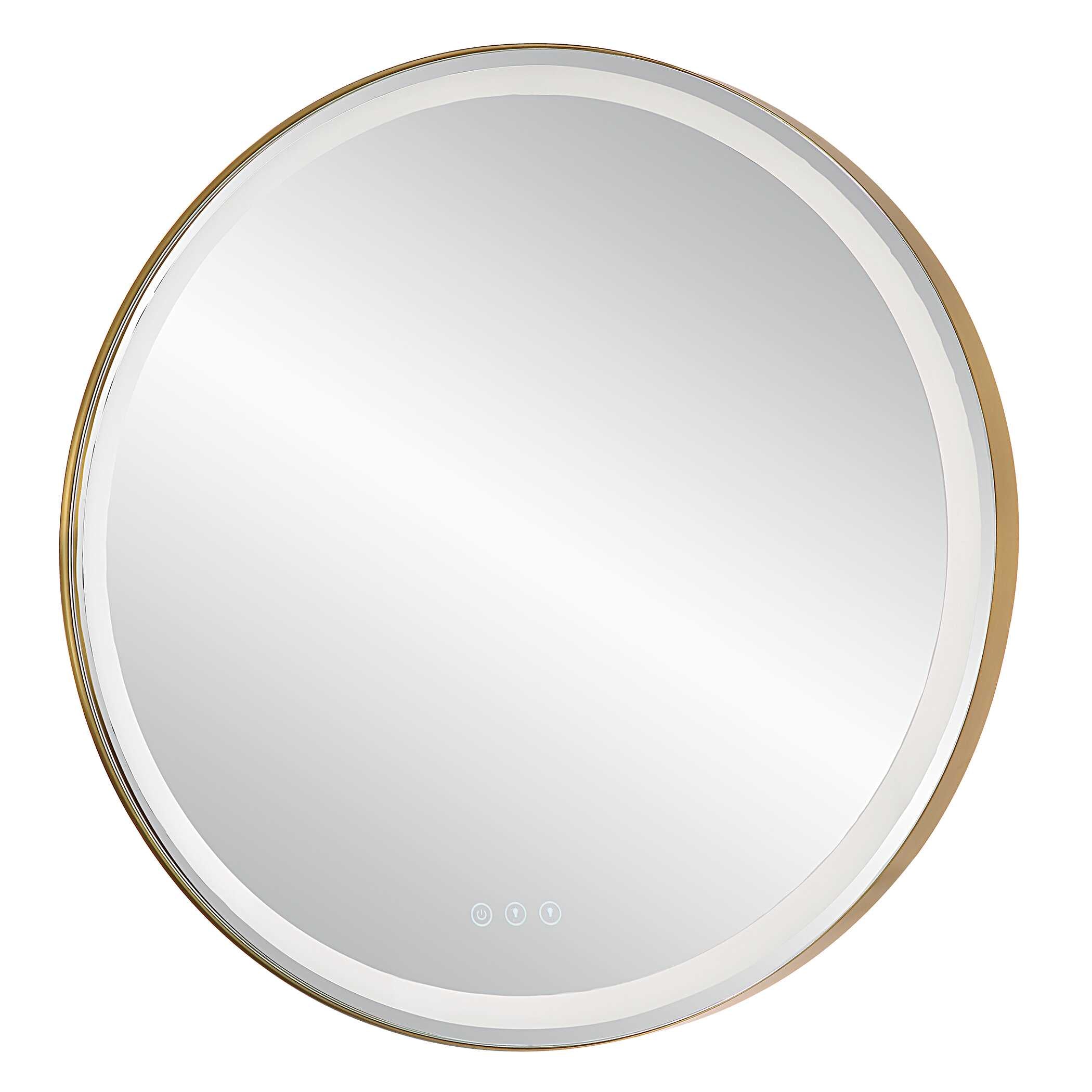 Crofton Lighted Brass Round Mirror - Image 8