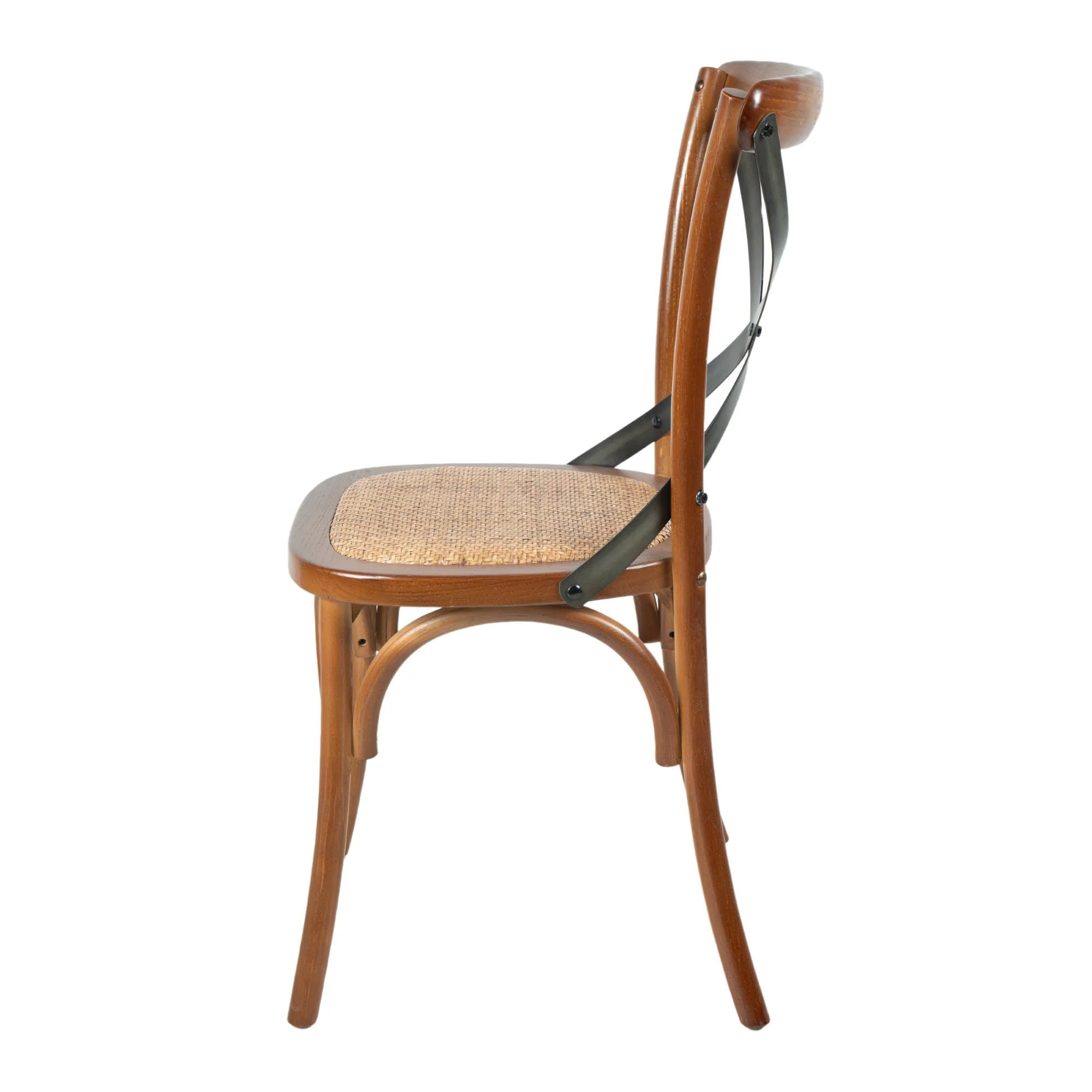 Cross Back Chair w/ Rattan Seat - Image 4