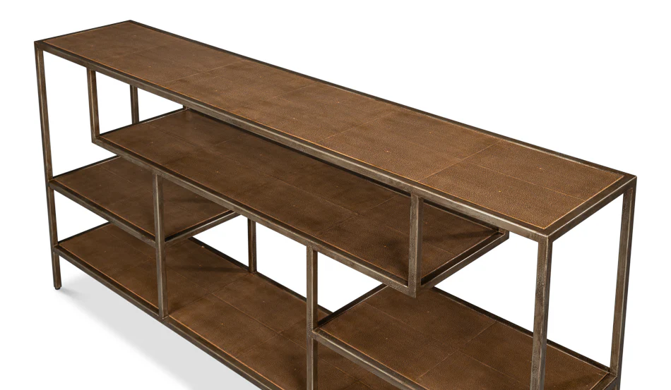 Cullum Shagreen Console, Tawny Brown - Image 5