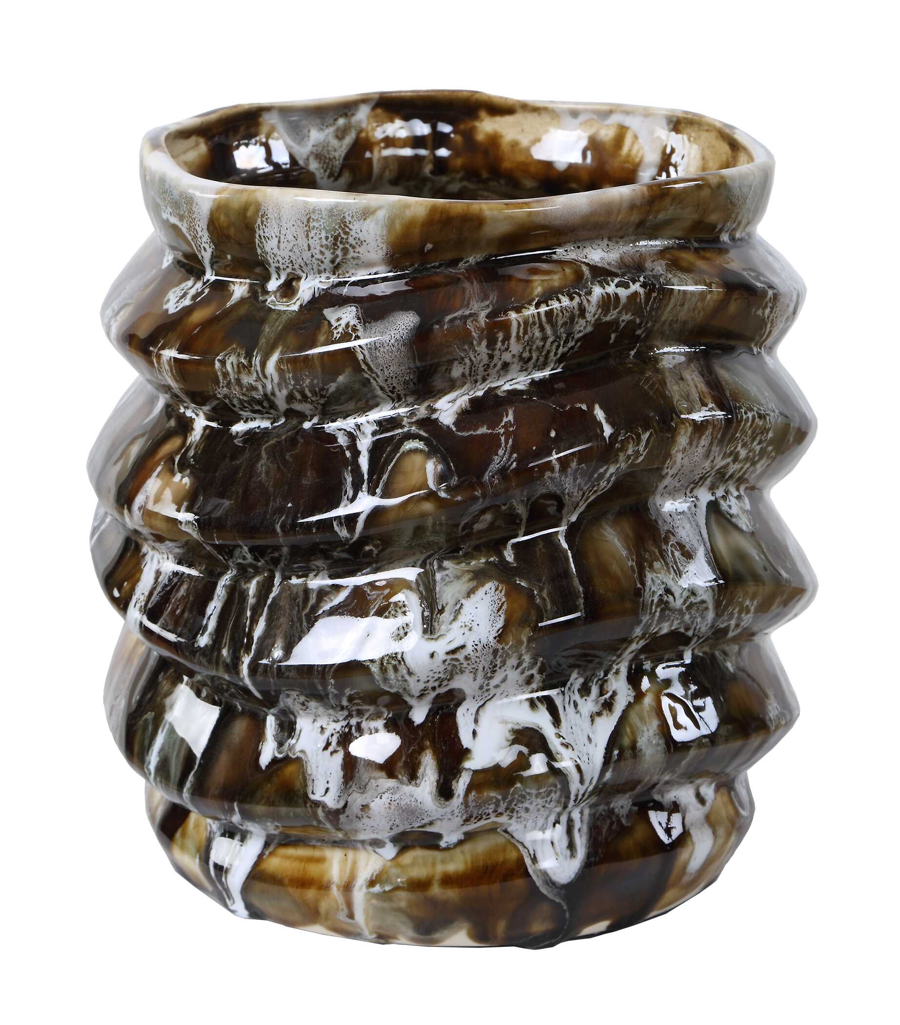 Cuoco Glazed Brown Vases, S/2 - Image 5