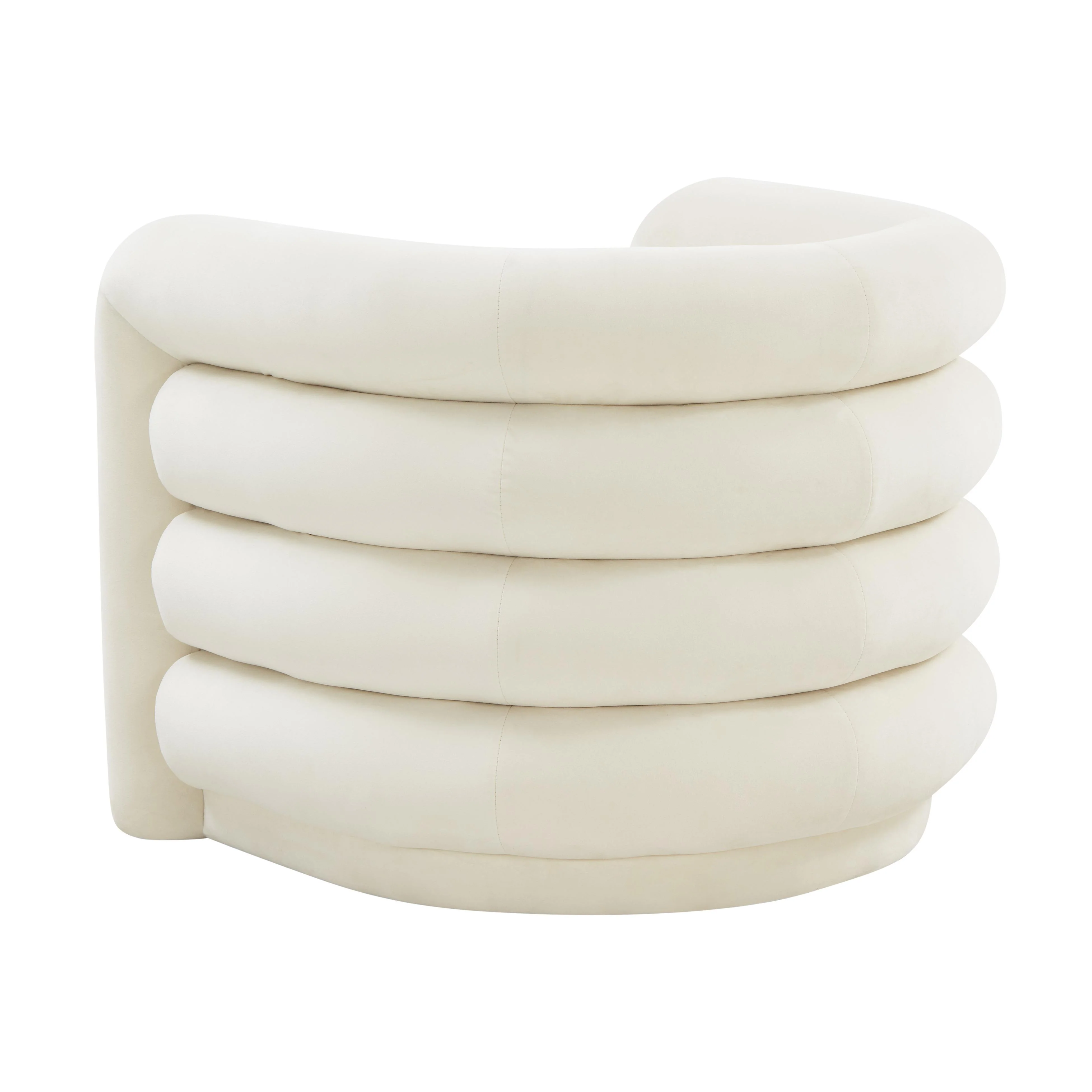 Curves Cream Velvet Lounge Chair - Image 3