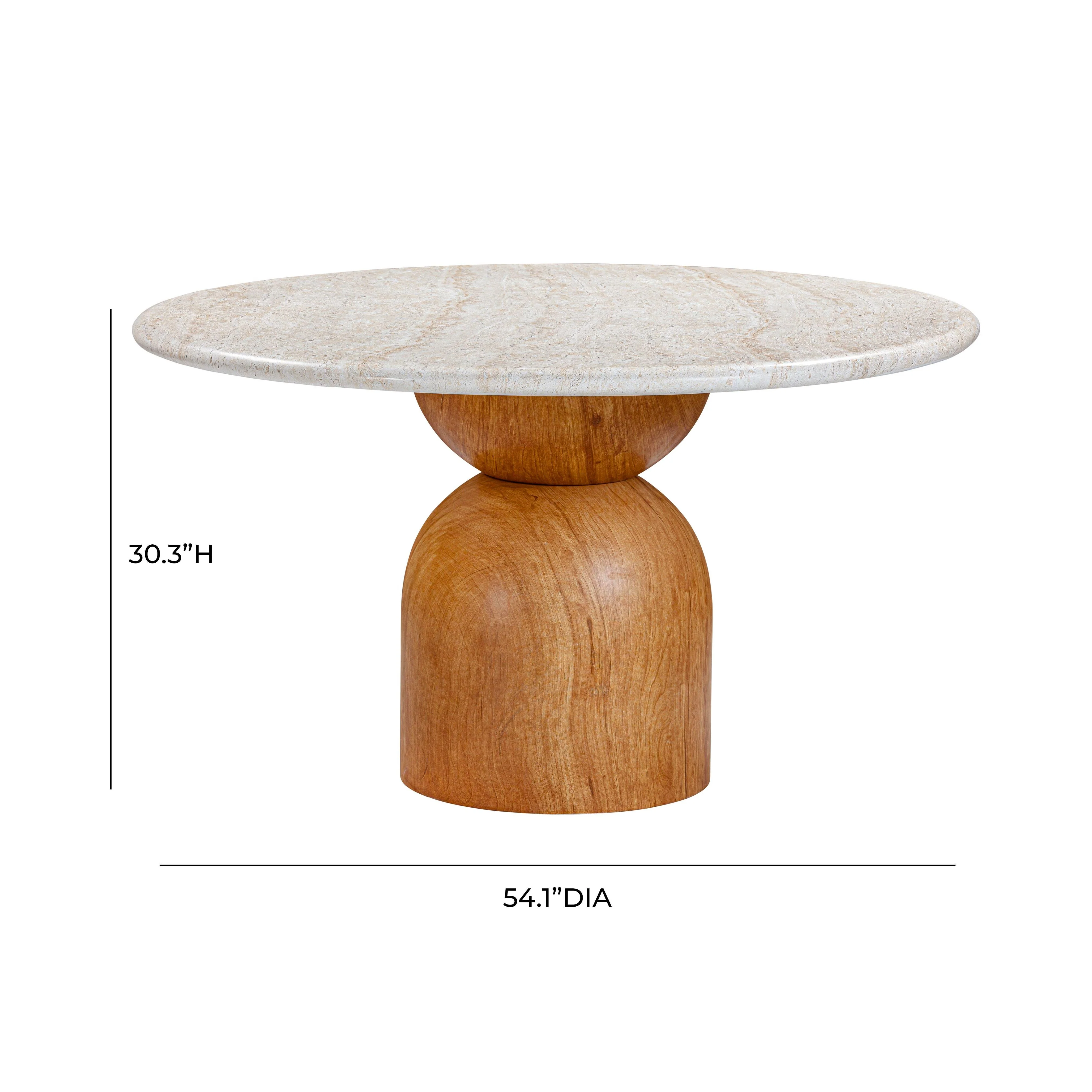 Cynthia Travertine Concrete Indoor / Outdoor 54" Round Dining Table - Image 6