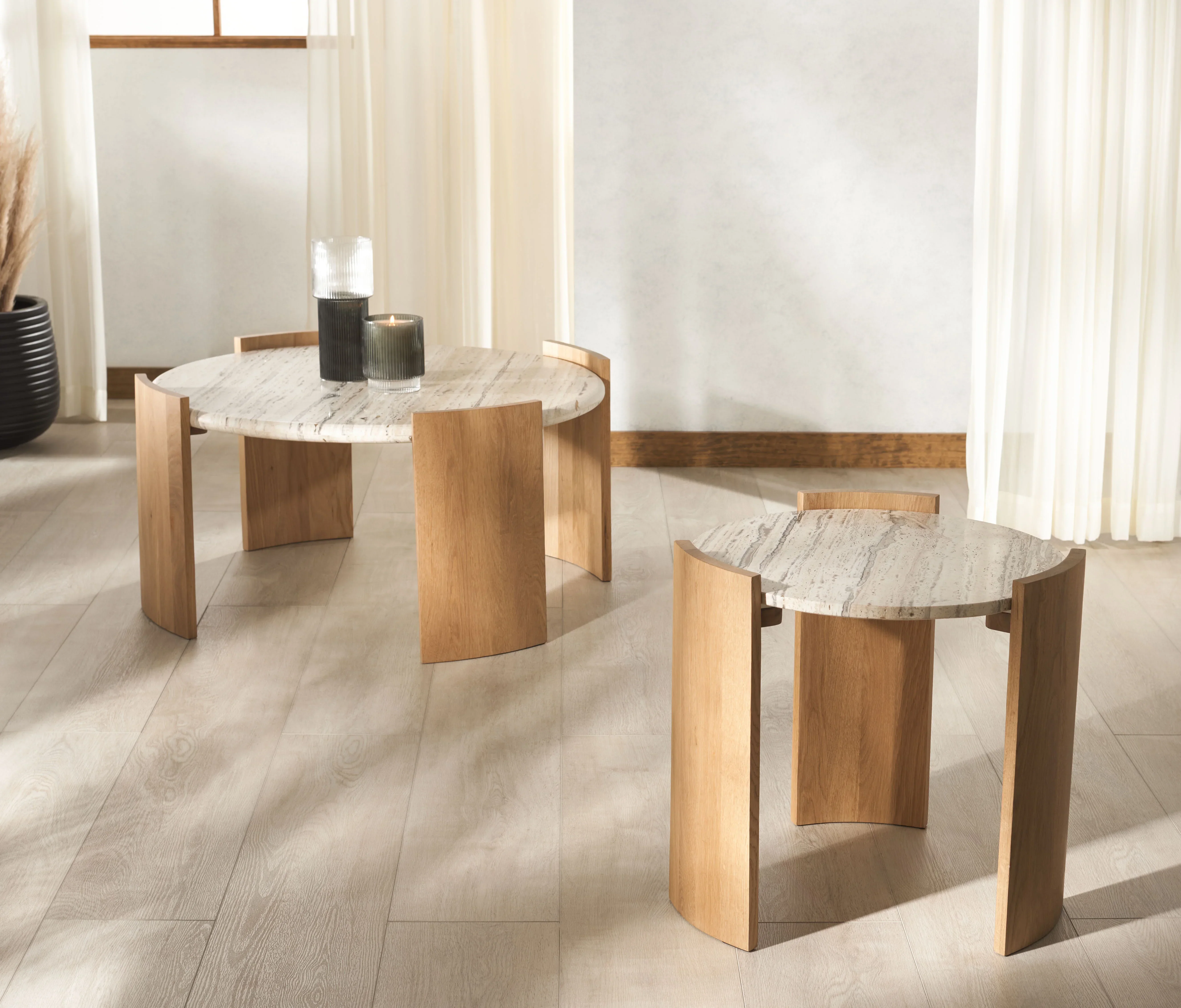Damarcus Travertine Top Coffee Table - Image 8