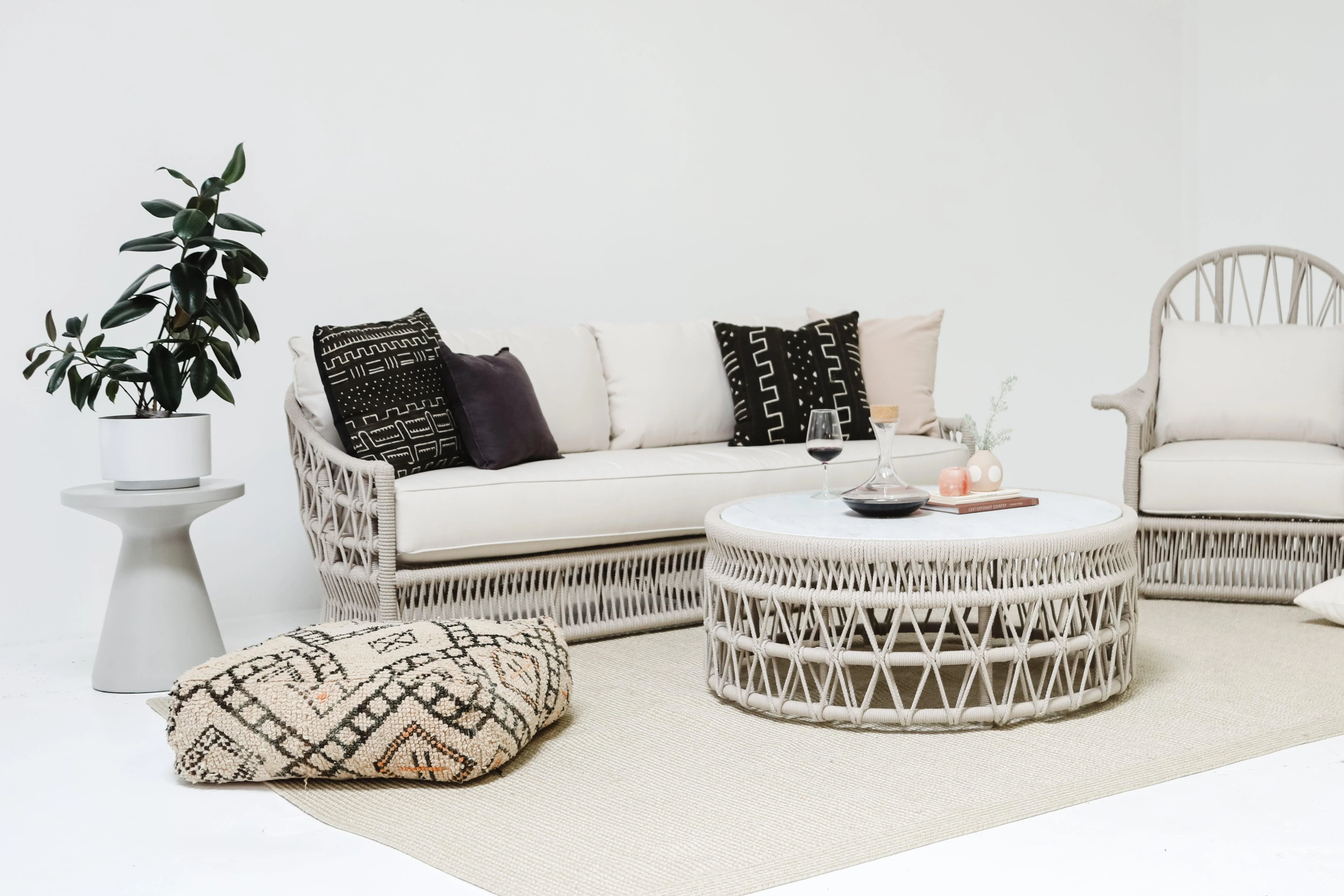 Dana Coffee Table with Honed Carrara Marble Top - Image 2