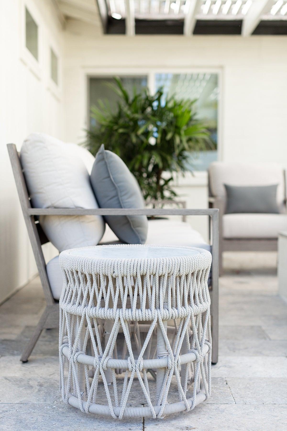 Dana End Table with Honed Carrara Marble Top - Image 3