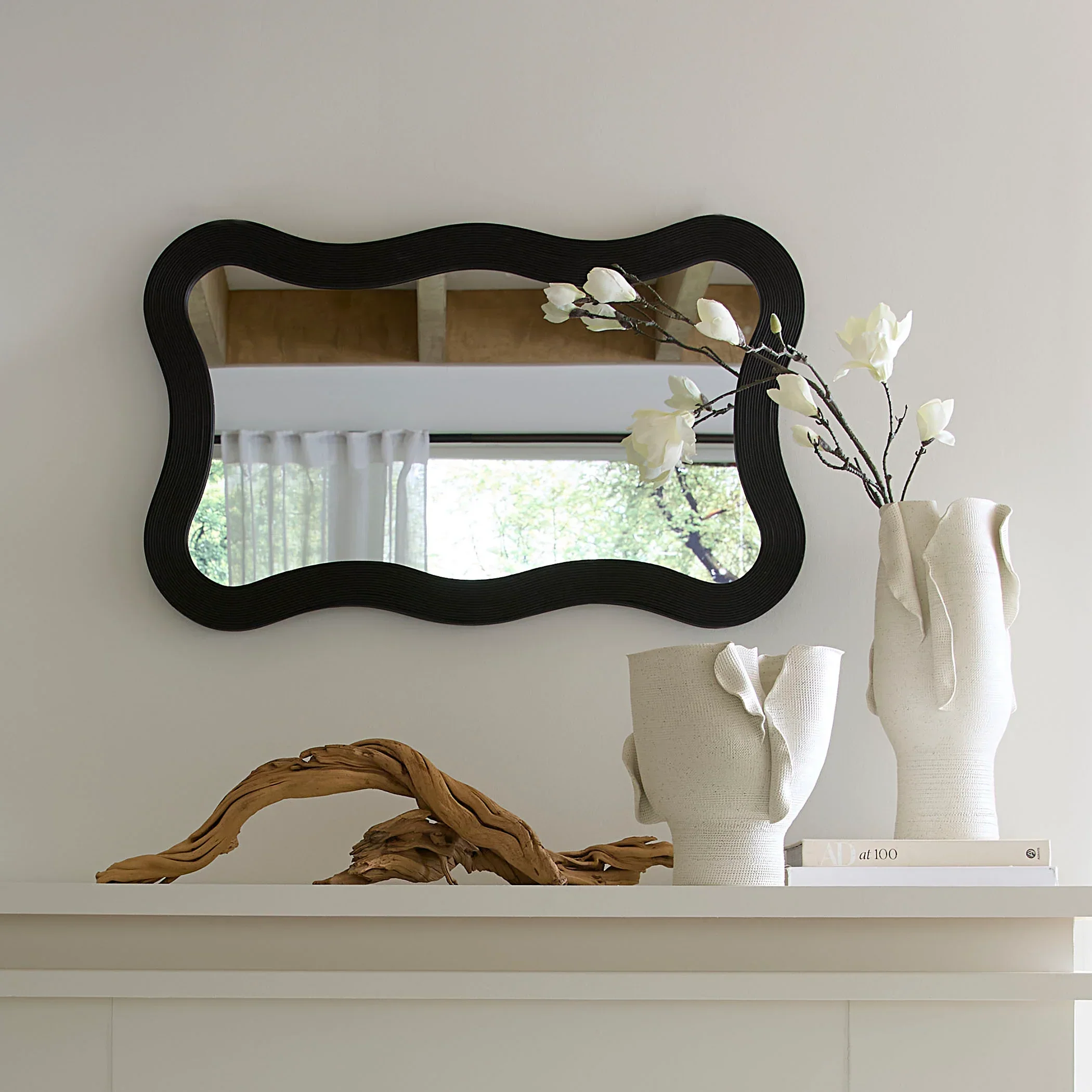 Deli Wavy Bamboo Wall Mirror - Image 2