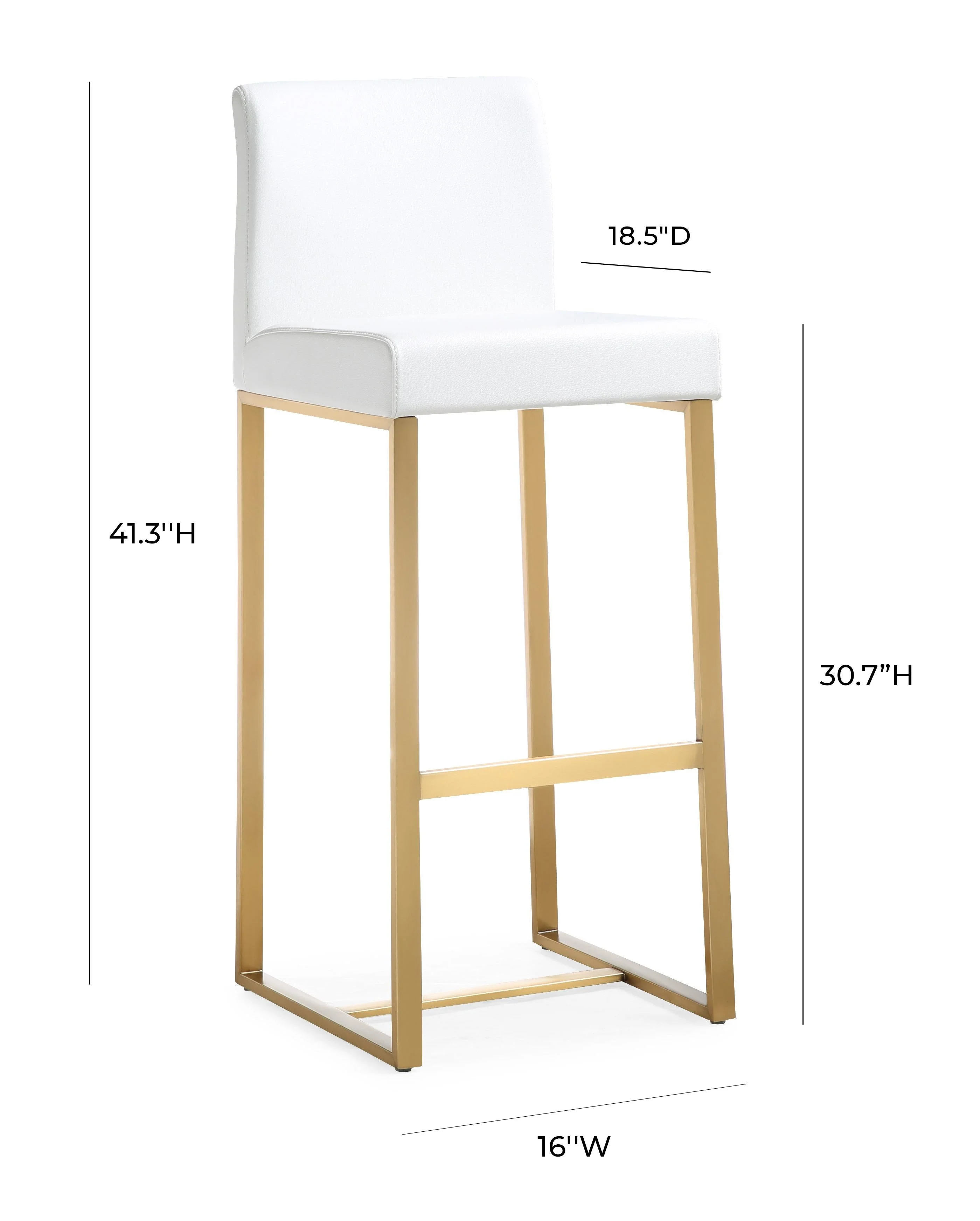 Denmark White Gold Steel Barstool (Set of 2) - Image 9