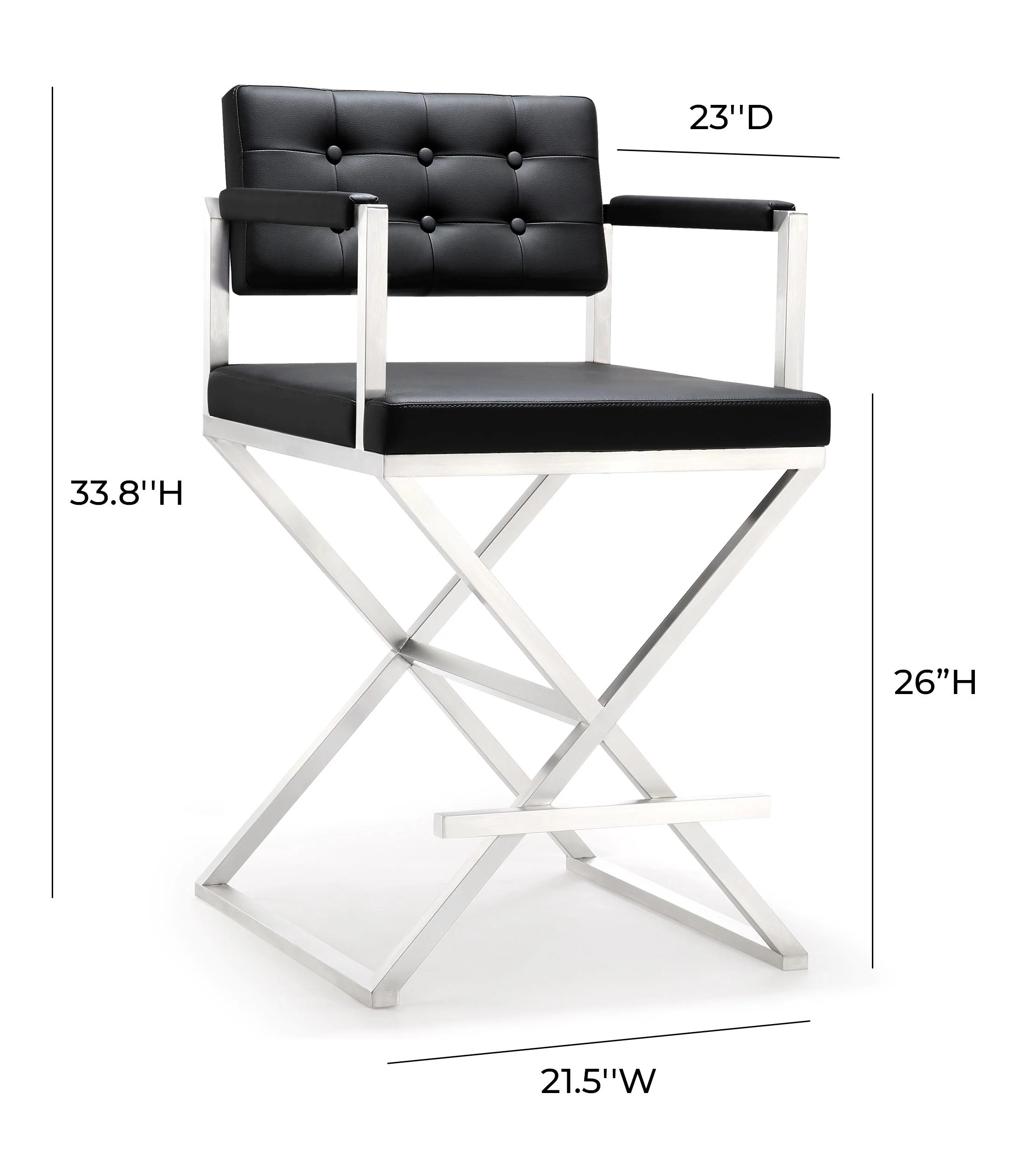 Director Stainless Steel Counter Stool - Image 9