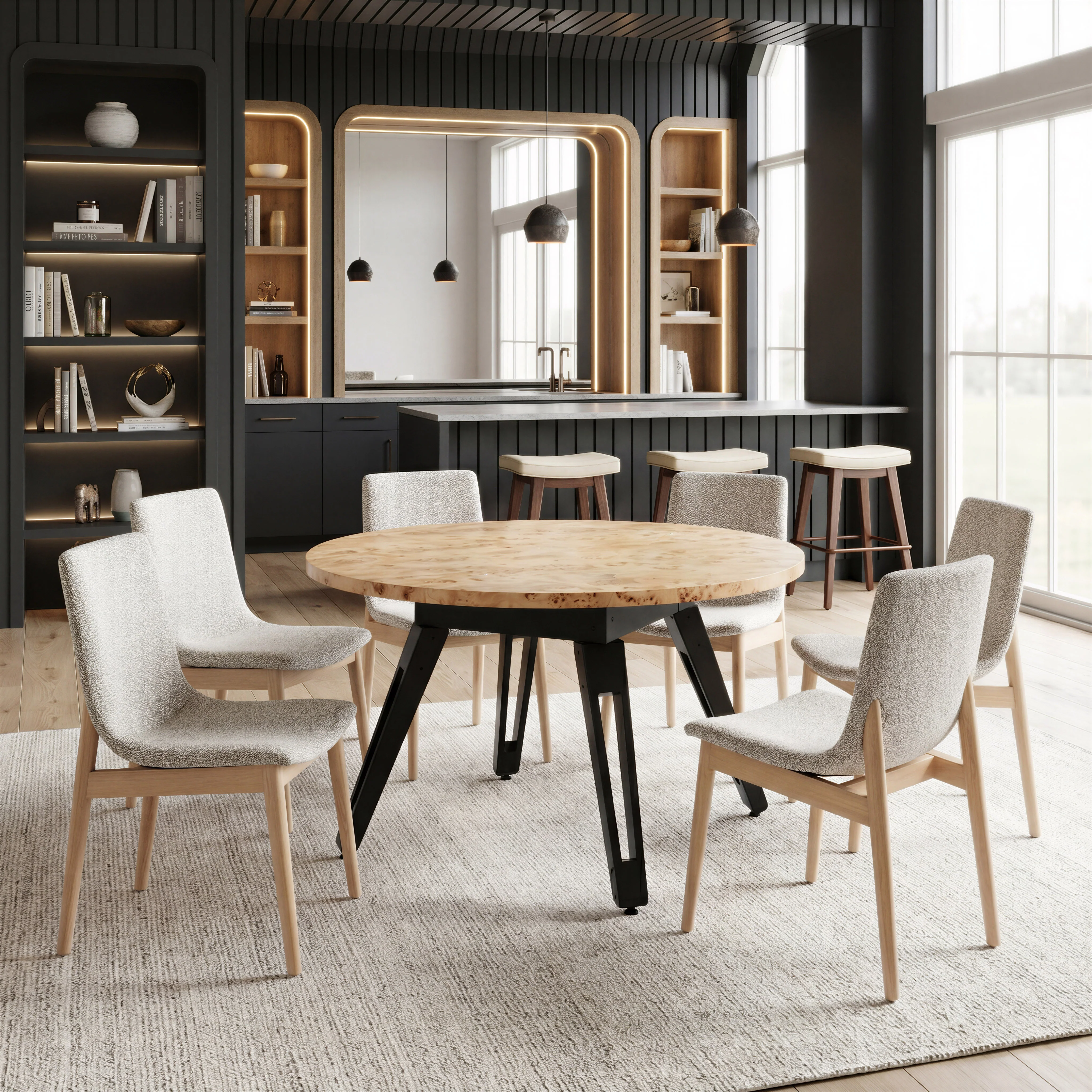 Divat Counter Stool (Set of 2) Beige & Walnut - Image 7