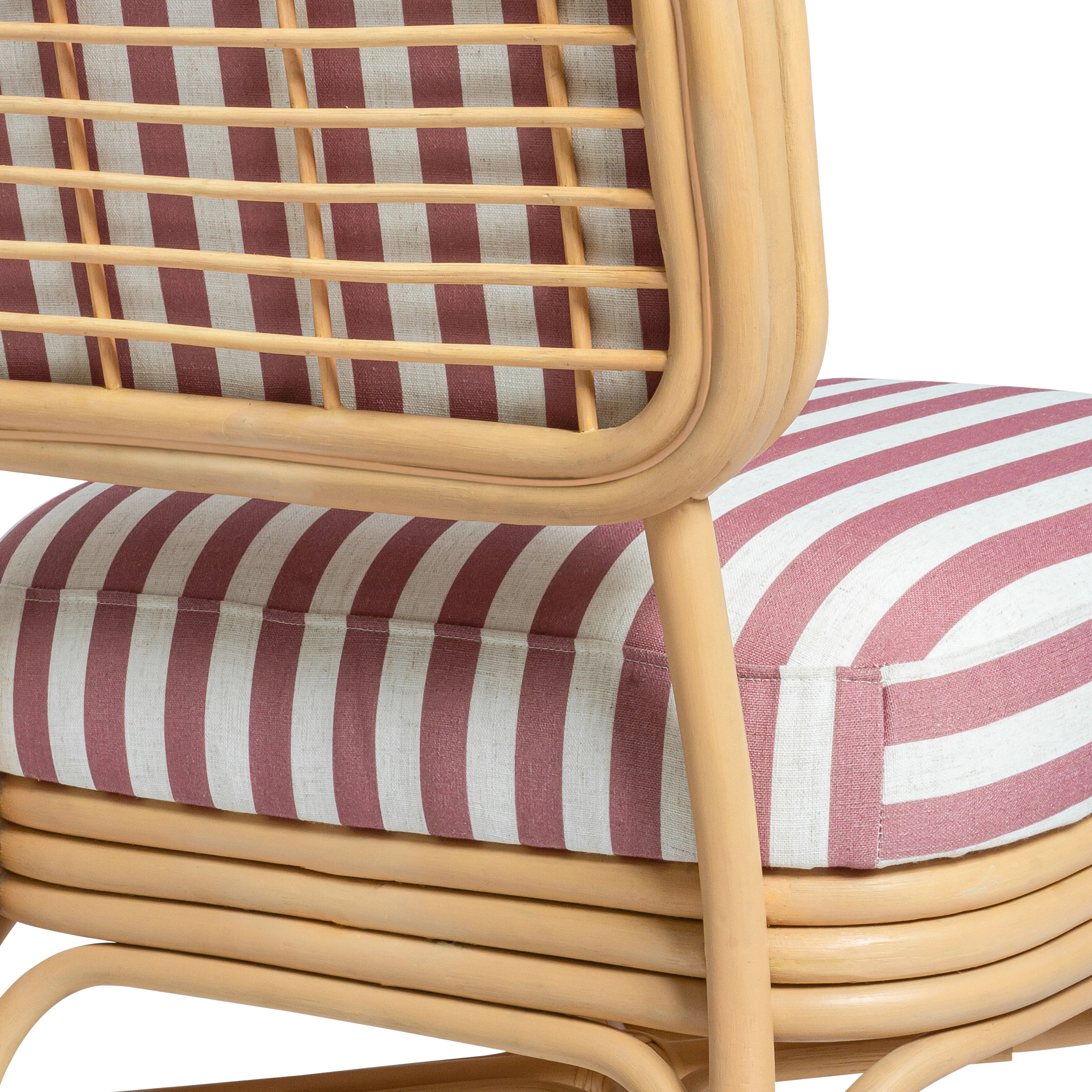 Dorine Striped Performance Linen &amp; Rattan Accent Chair - Image 17