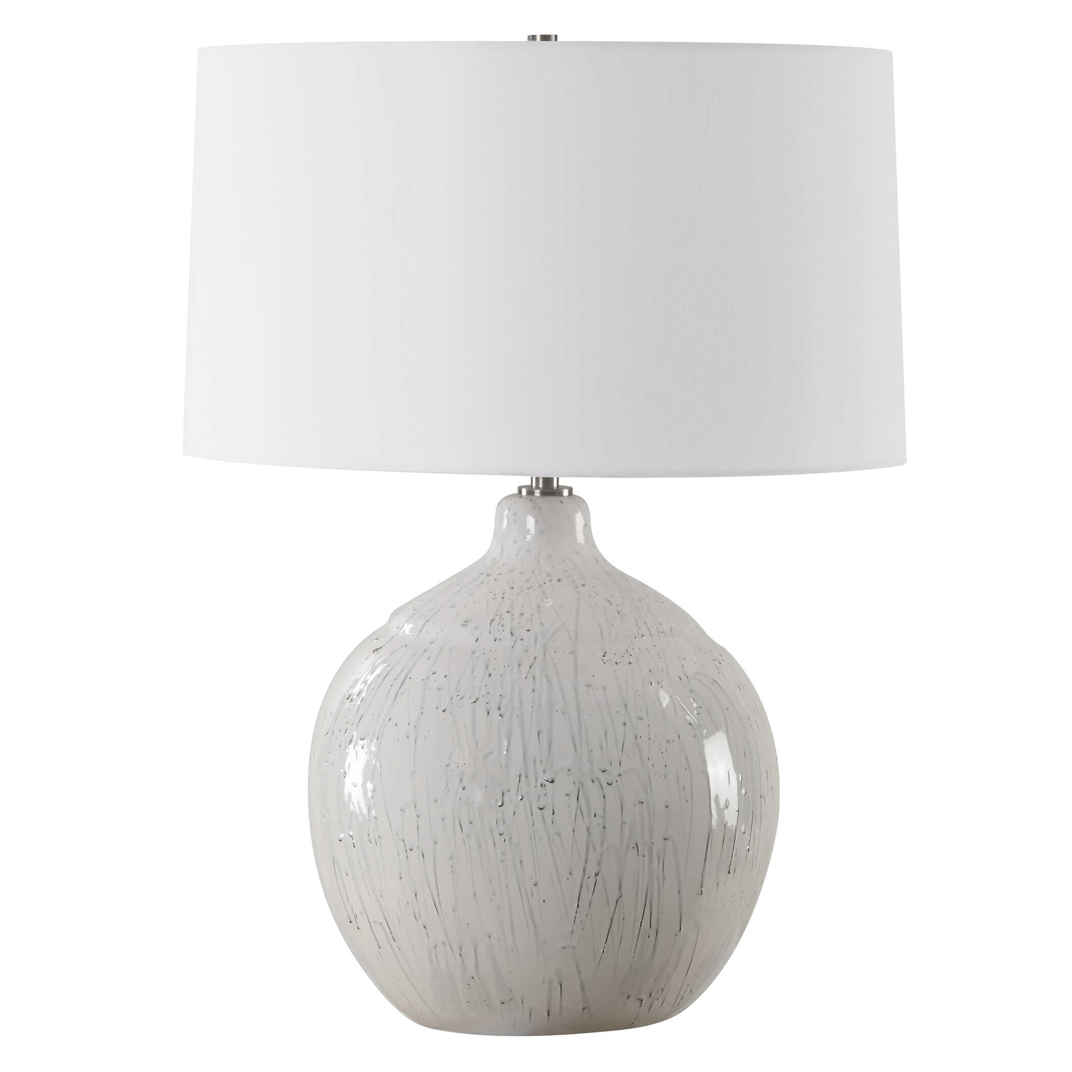 Dribble White Glaze Table Lamp - Image 4