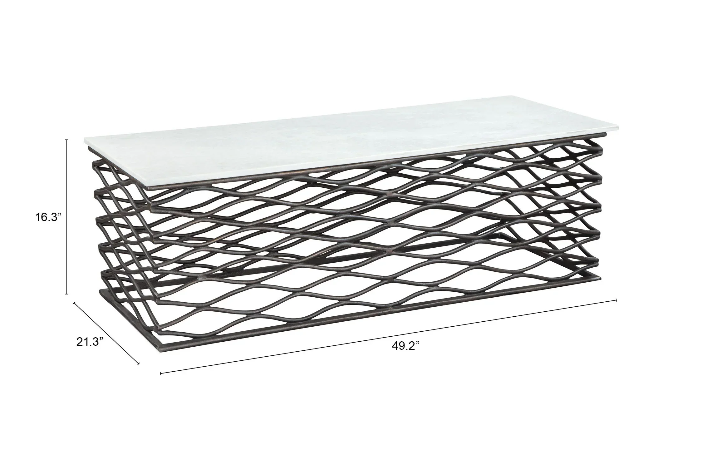 Duchess Coffee Table White & Antique Bronze - Image 5