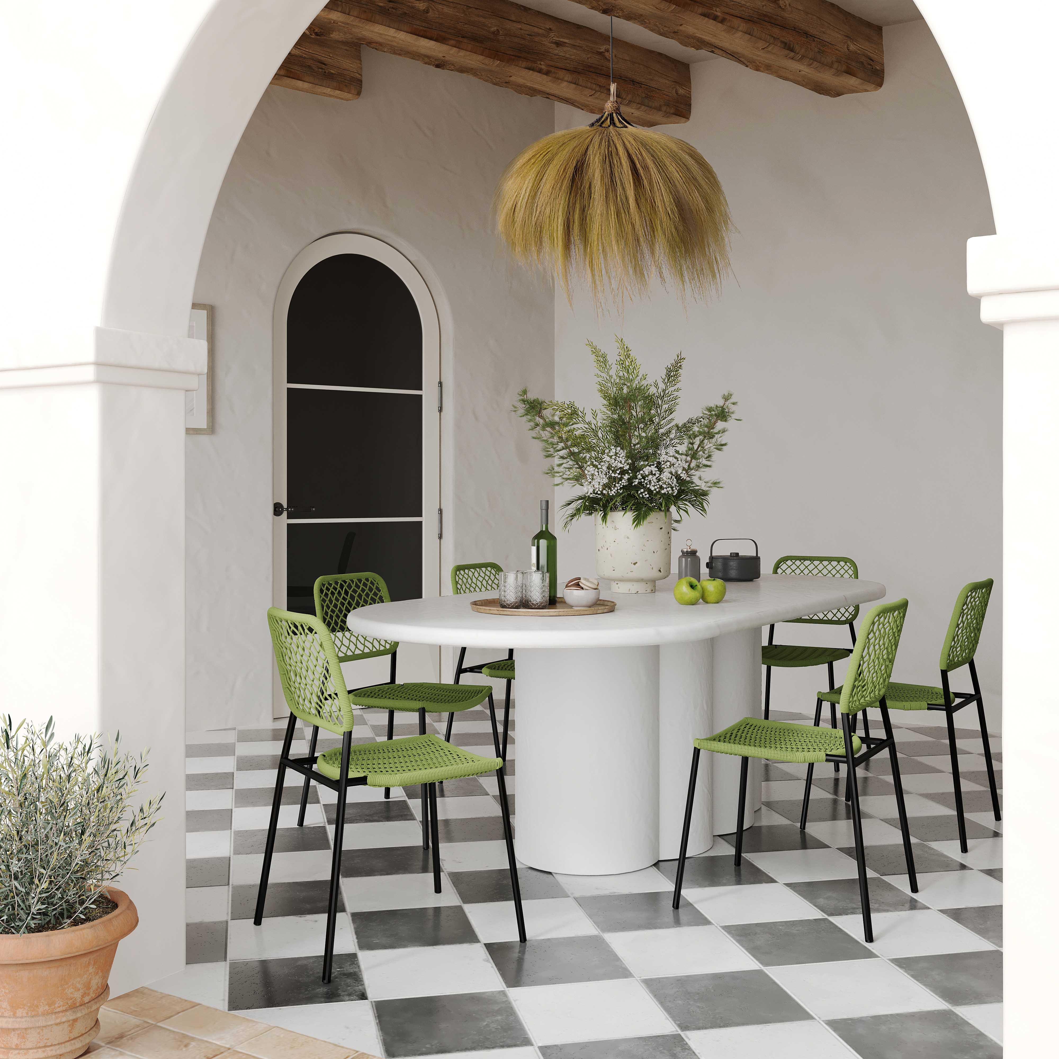 Elika Faux Plaster Oval Dining Table - Image 9