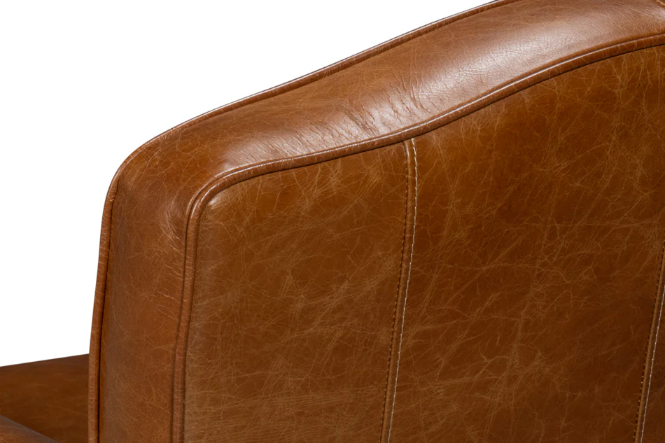 Elite French Club Swivel Chair,Cuba Brn - Image 4