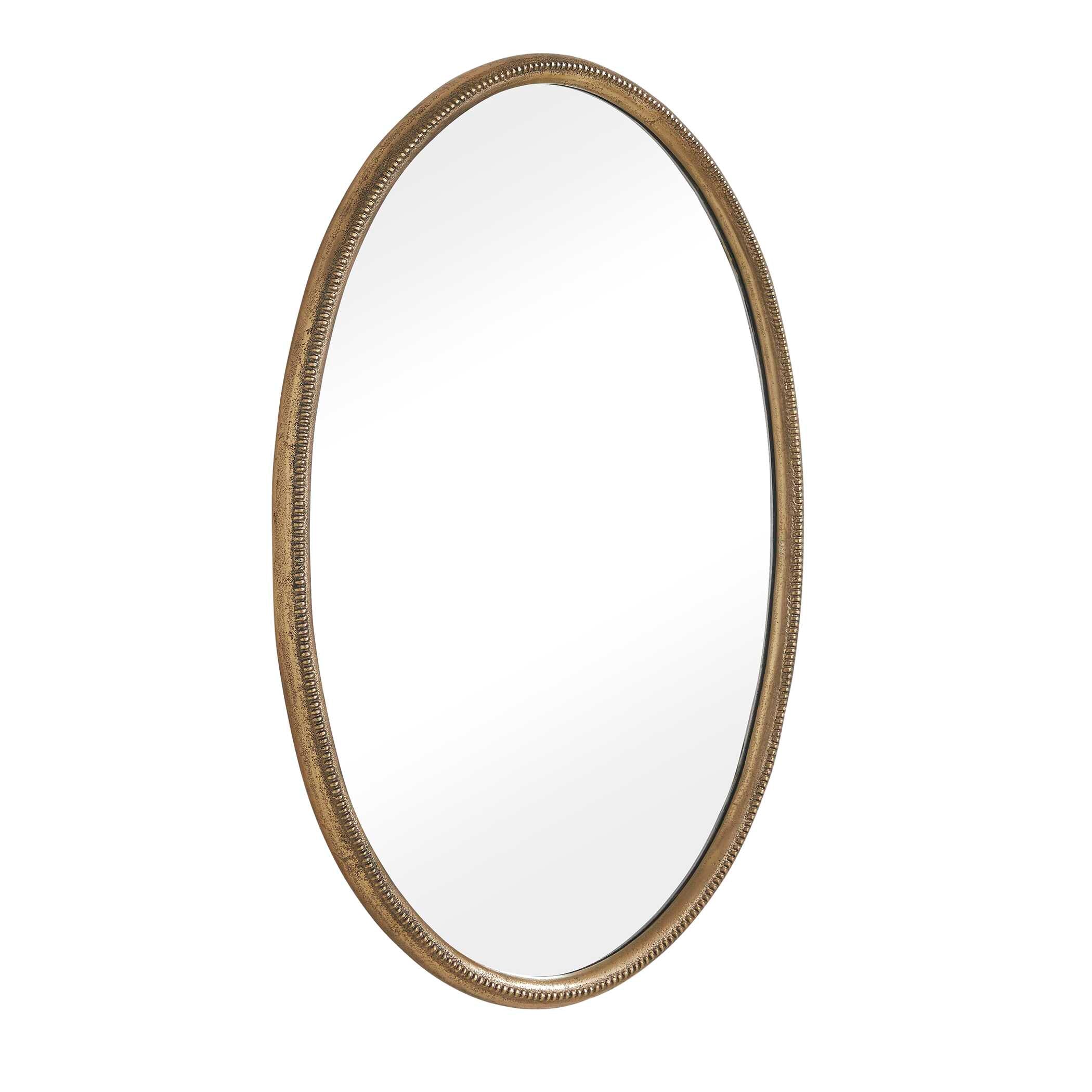 Ellis Beaded Brass Oval Mirror - Image 4