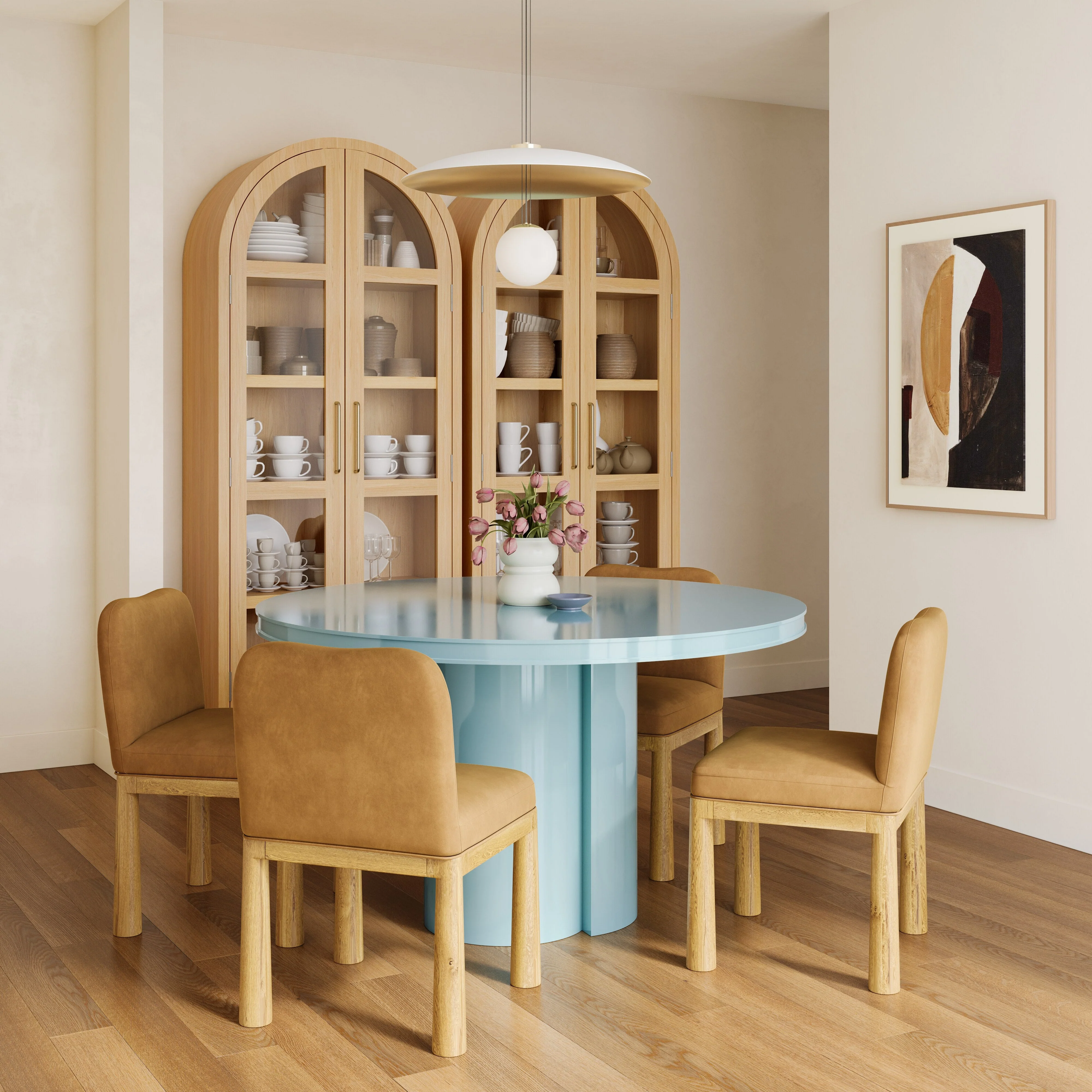 Elora 47" Lacquer Round Dining Table - Image 8
