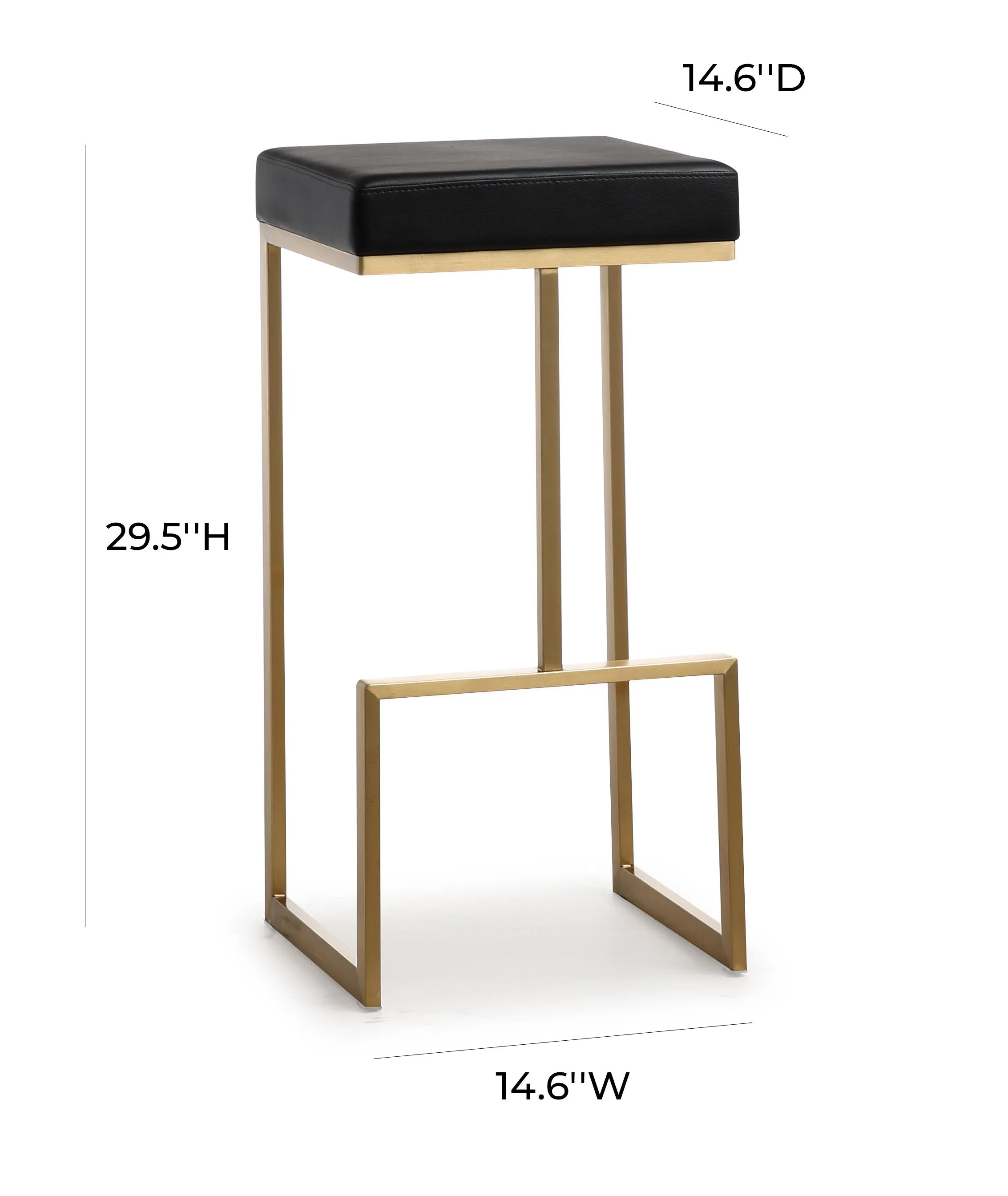 Ferrara Black Gold Steel Barstool (Set of 2) - Image 9