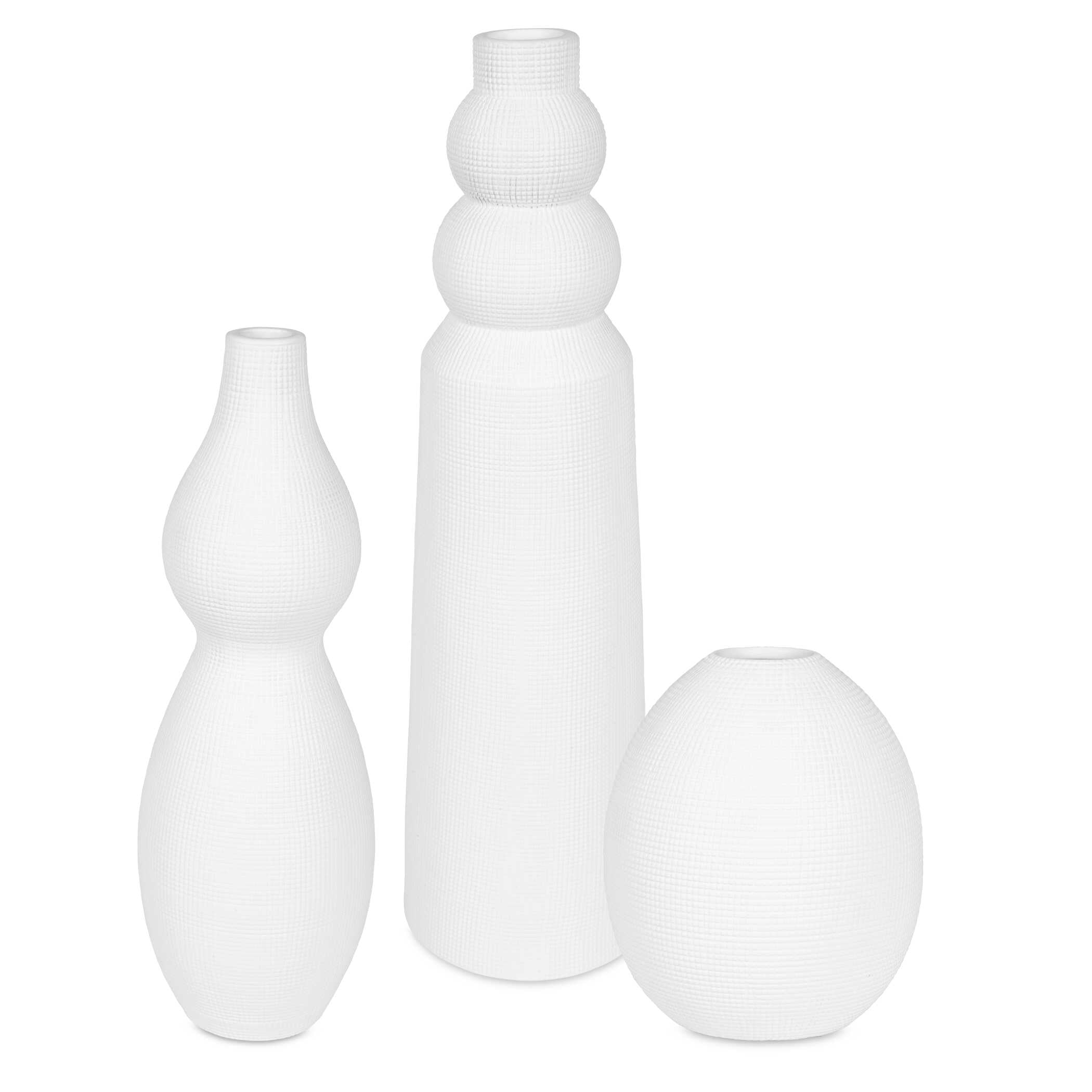 Forma White Ceramic Vases - Set of 3