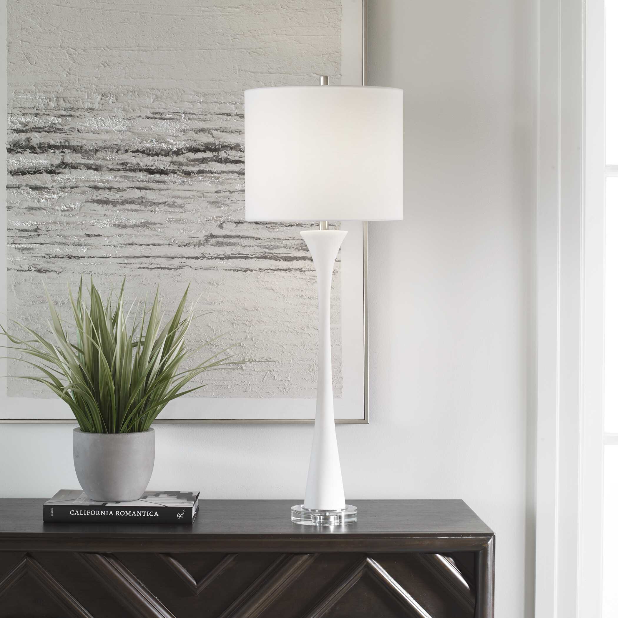 Fountain White Marble Buffet Lamp - Image 2